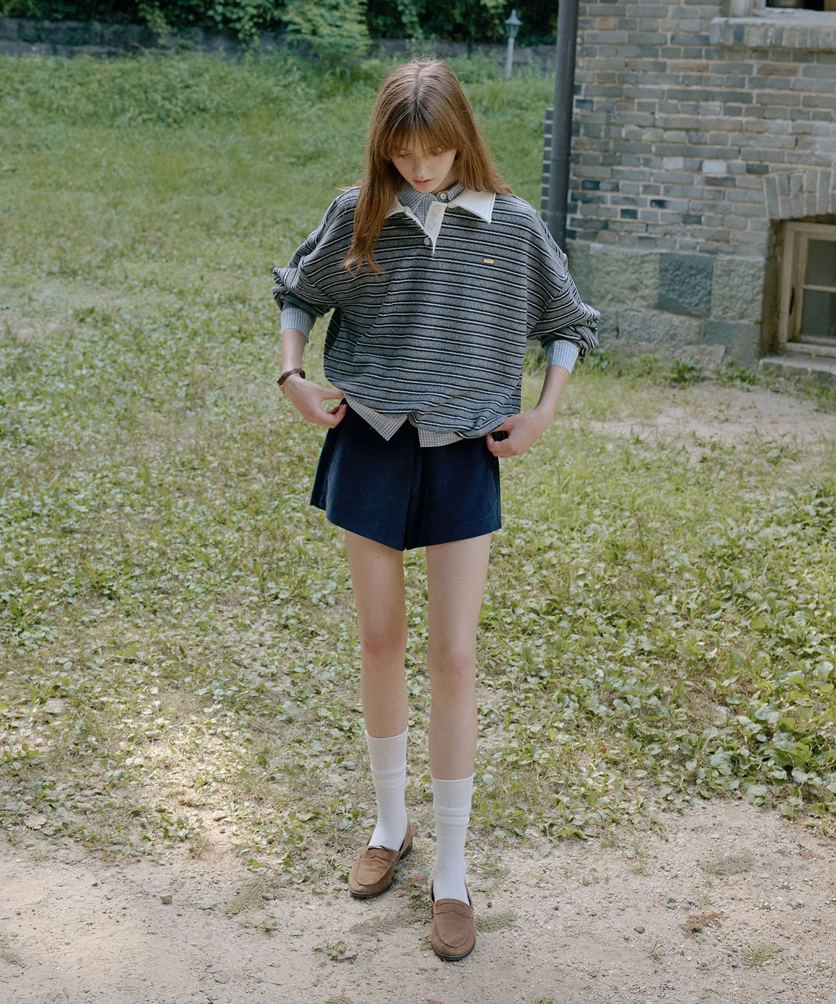 레터프롬문(LETTER FROM MOON) 베를린 코듀로이 쇼츠 ( 네이비 )