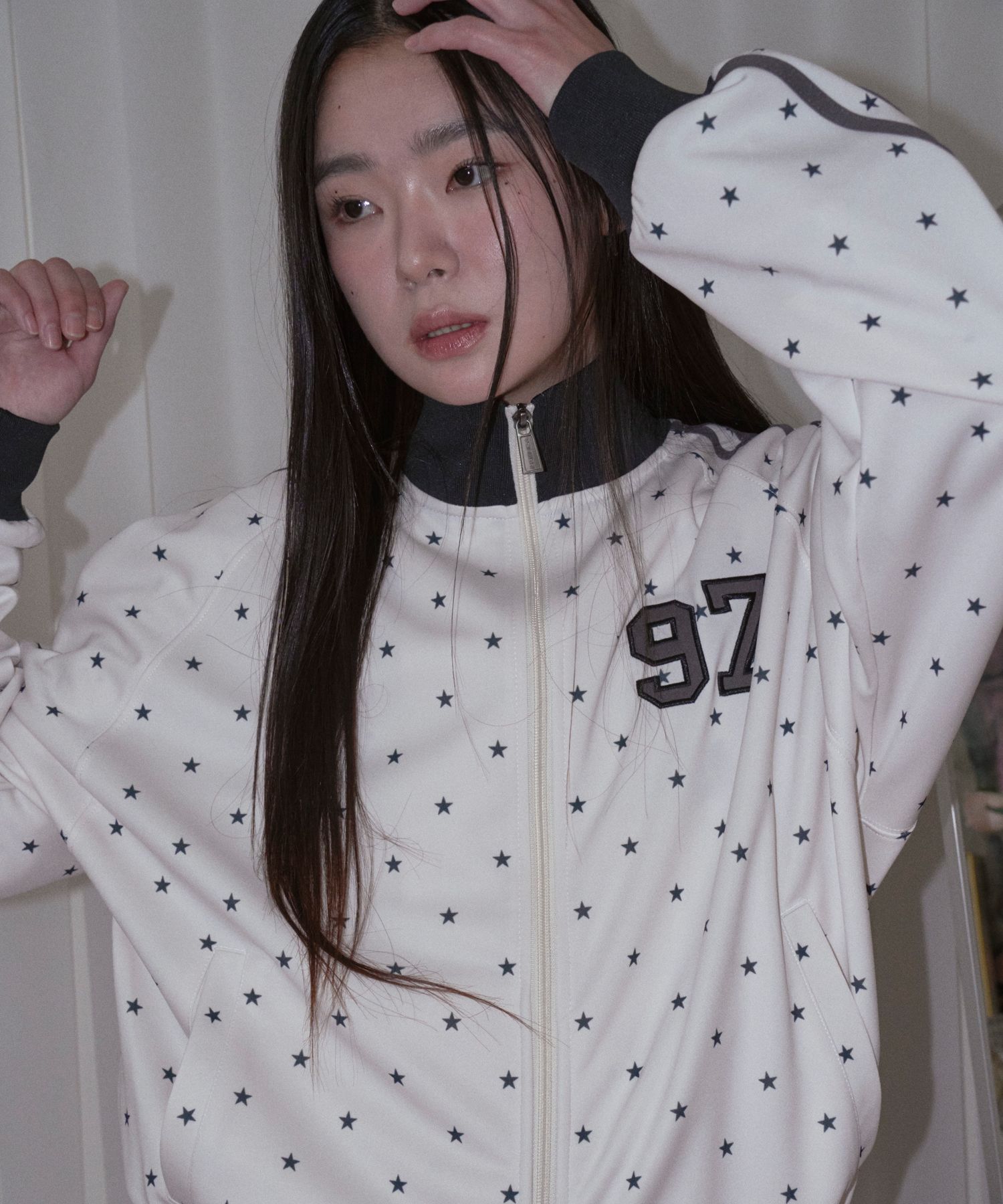 MUSINSA公式 | PRENDA STAR 97 LOGO JERSEY TRACK JACKET IVORY