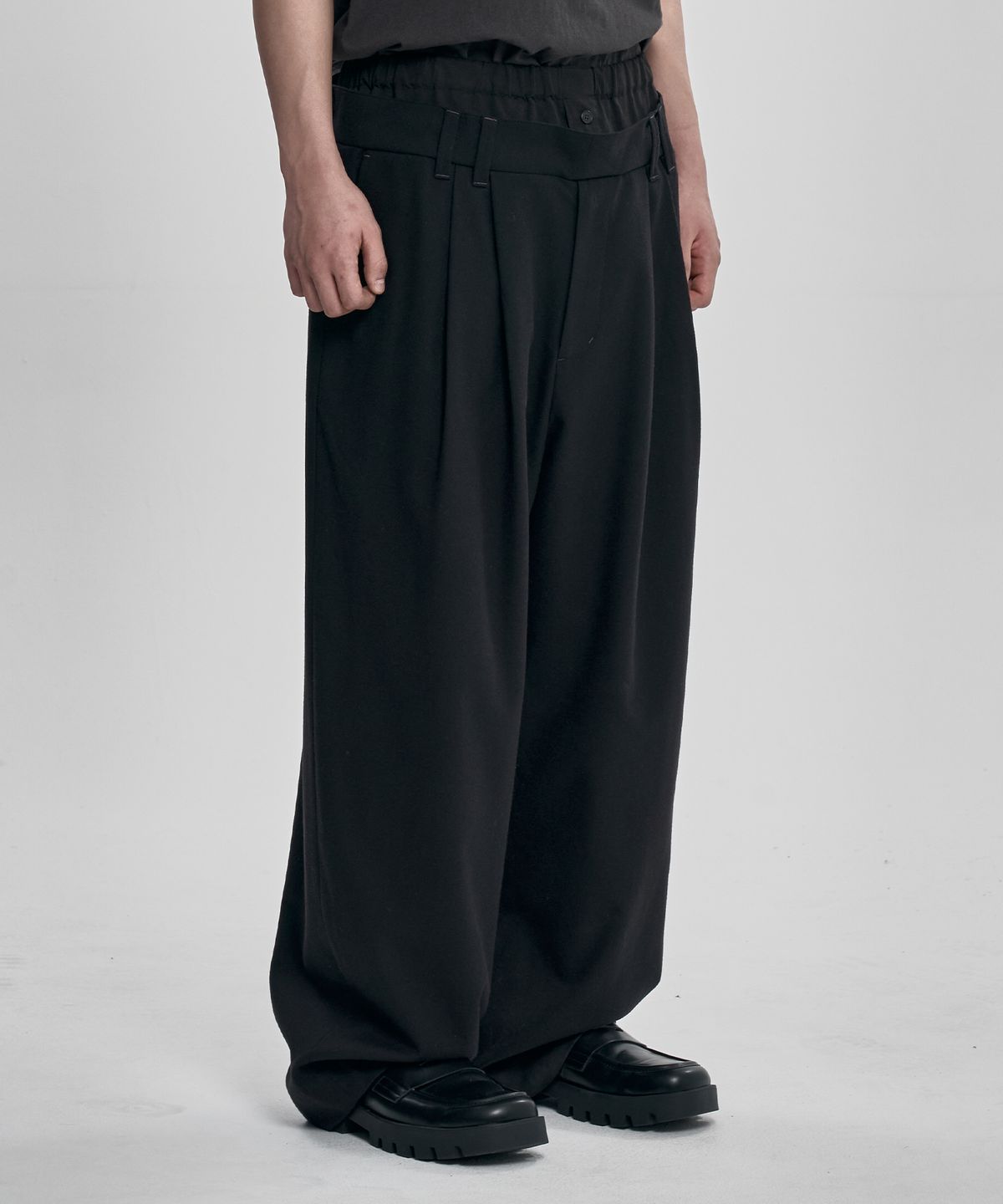 아조바이아조(AJOBYAJO) Double Layered Pants [BLACK]