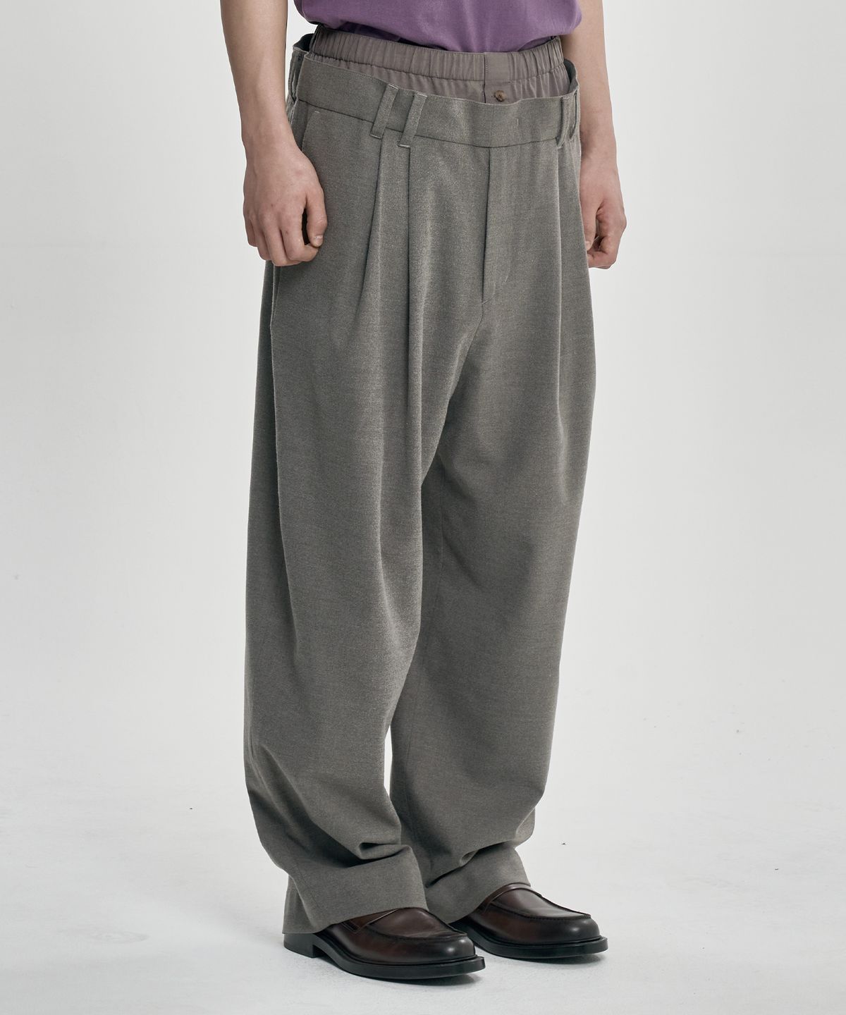 아조바이아조(AJOBYAJO) Double Layered Pants [GREY]