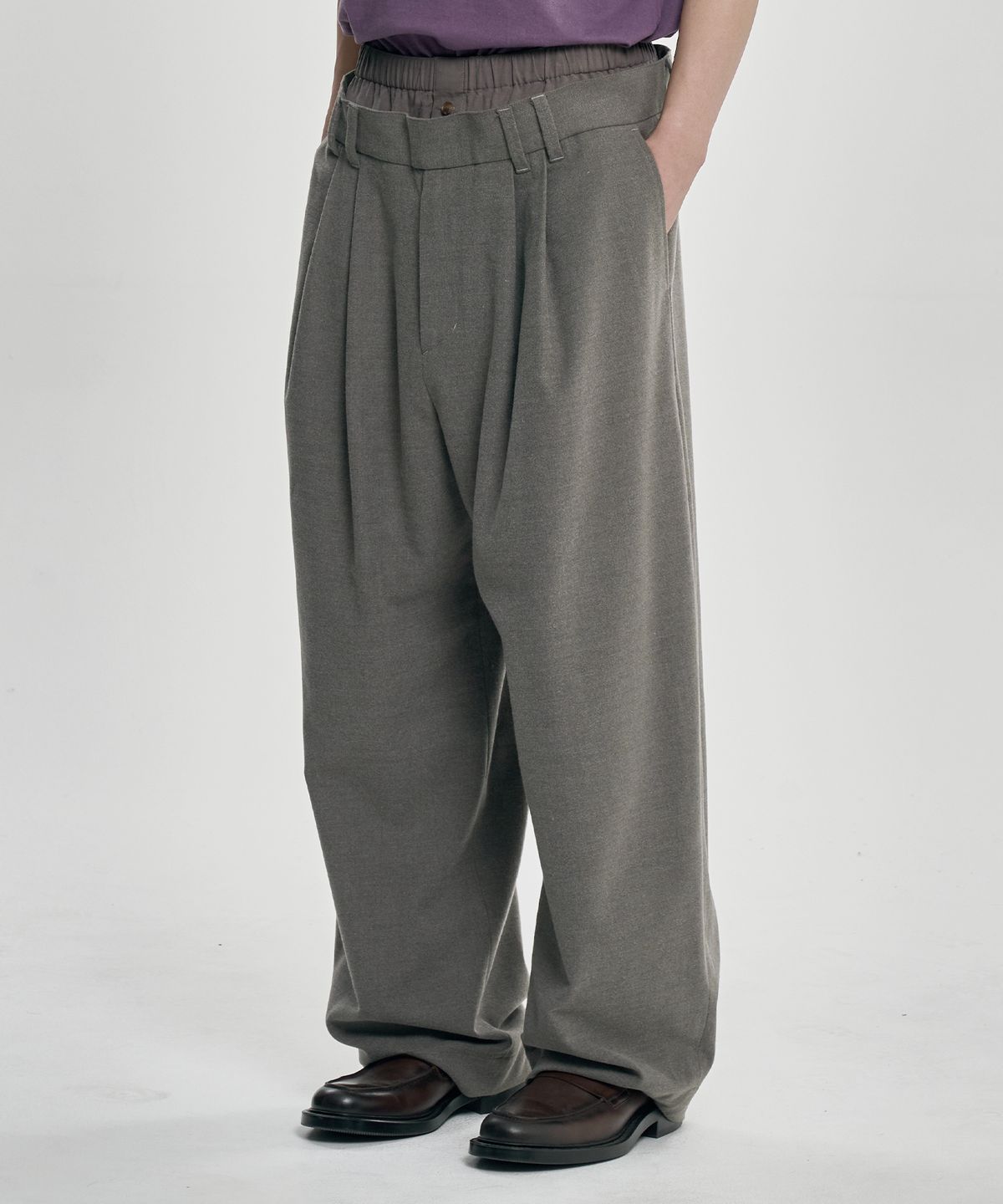 아조바이아조(AJOBYAJO) Double Layered Pants [GREY]