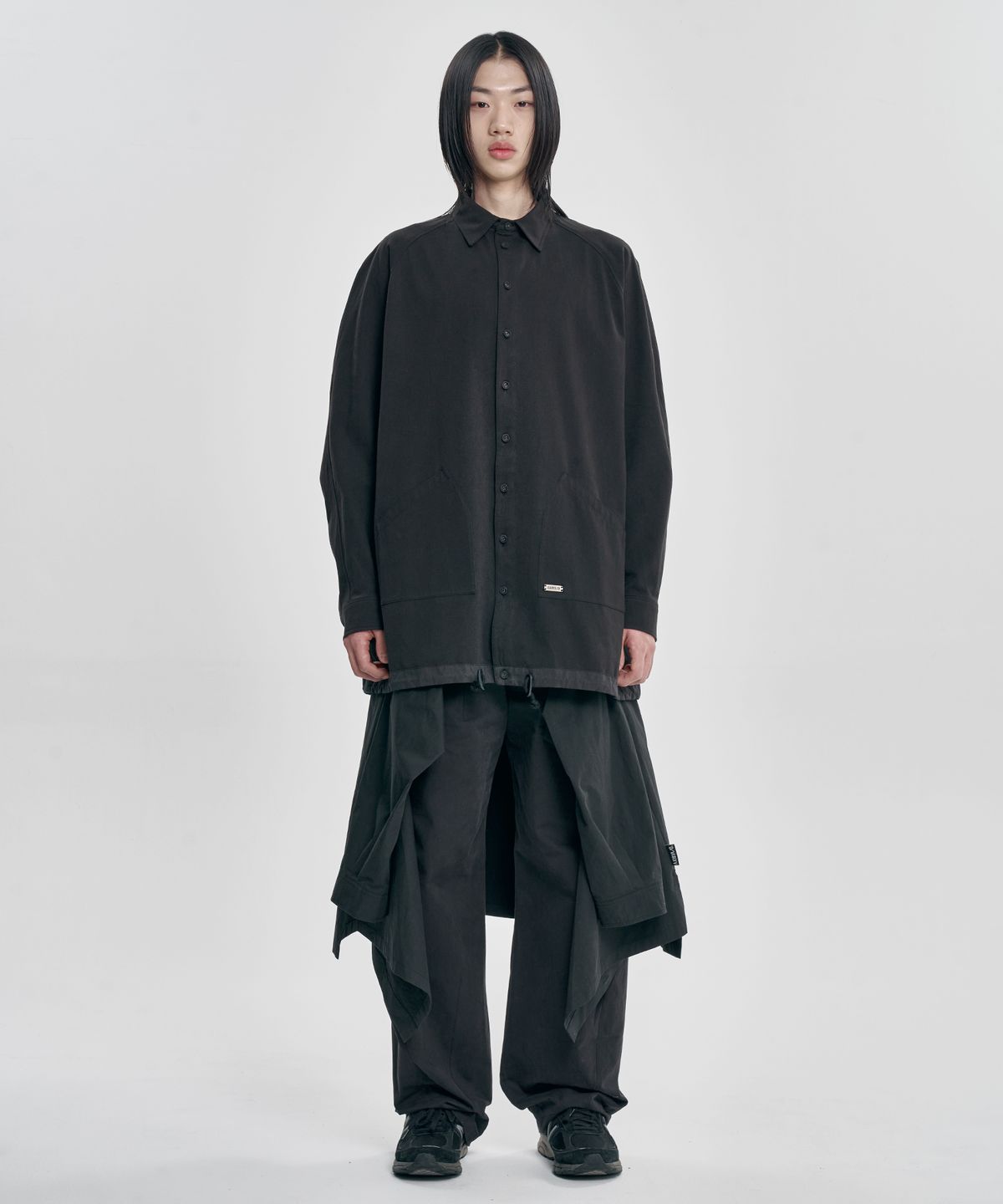 아조바이아조(AJOBYAJO) 3D Raglan String Overshirt [BLACK]
