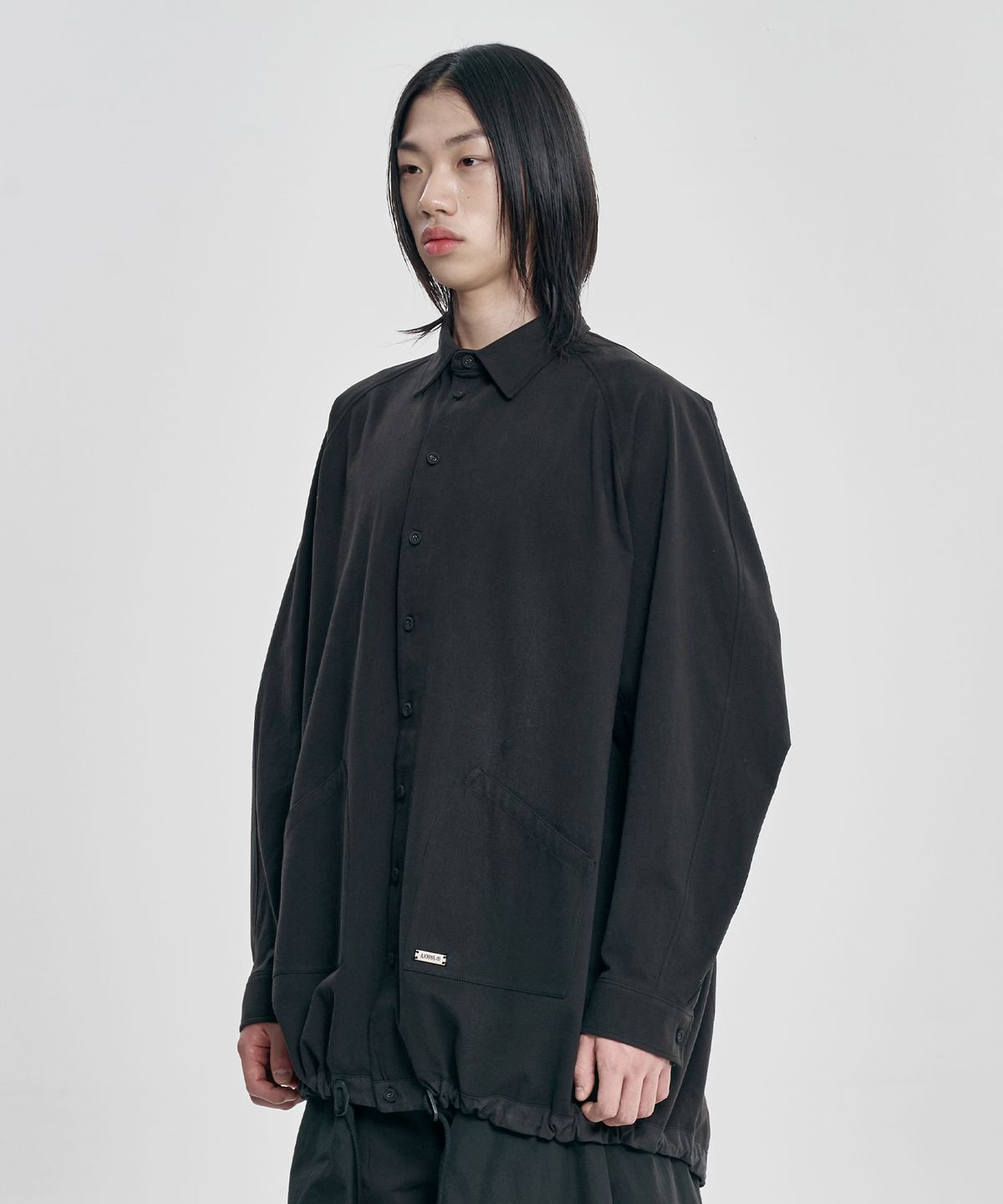 아조바이아조(AJOBYAJO) 3D Raglan String Overshirt [BLACK]