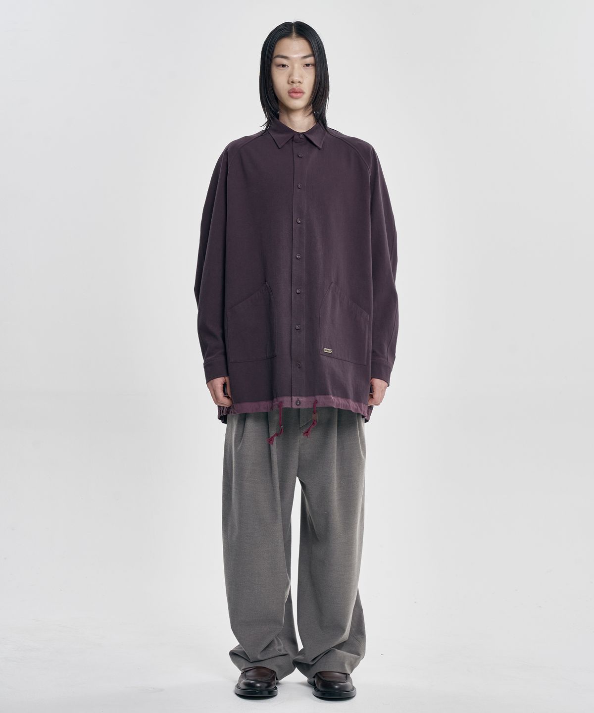 아조바이아조(AJOBYAJO) 3D Raglan String Overshirt [WINE]