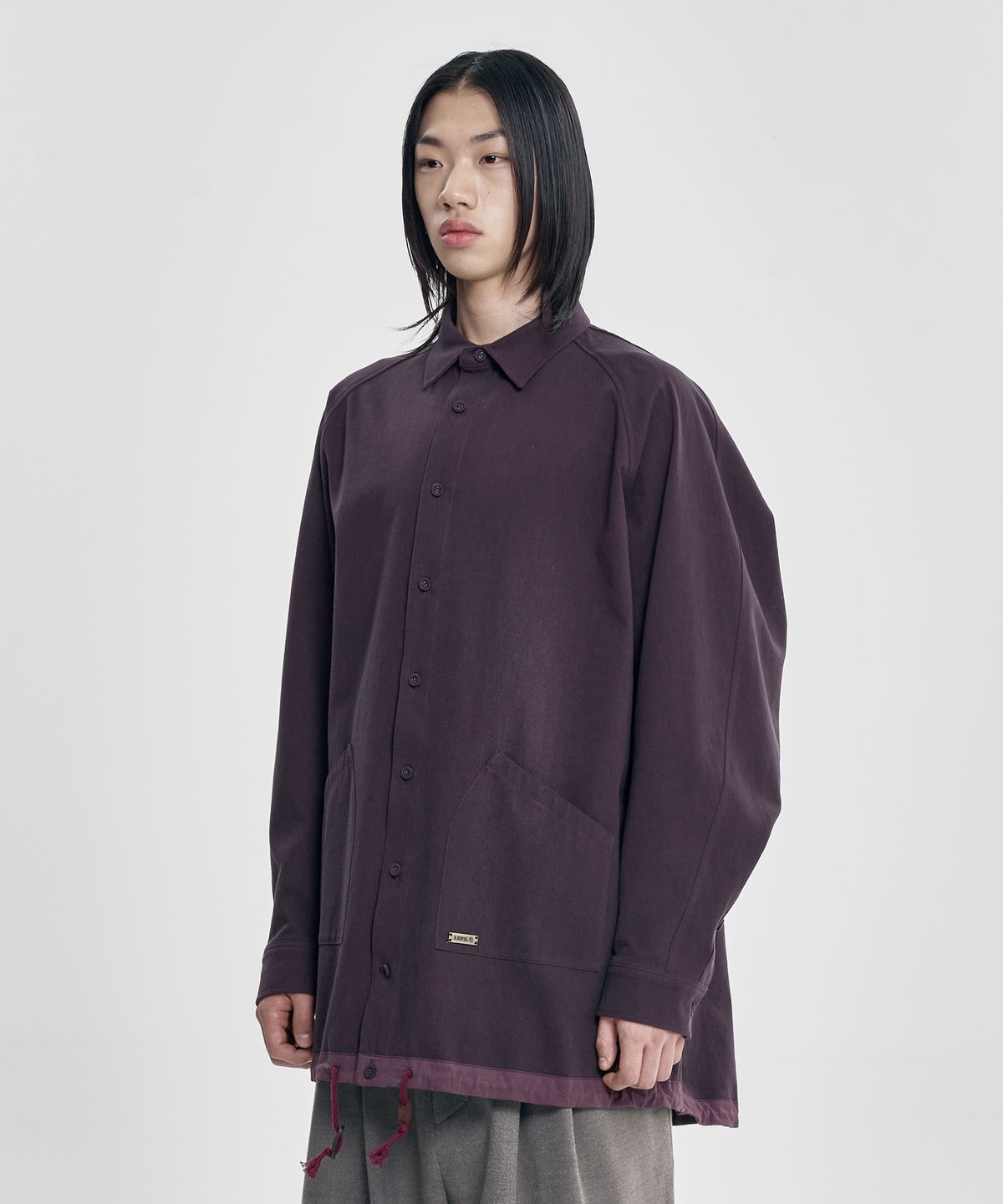 아조바이아조(AJOBYAJO) 3D Raglan String Overshirt [WINE]