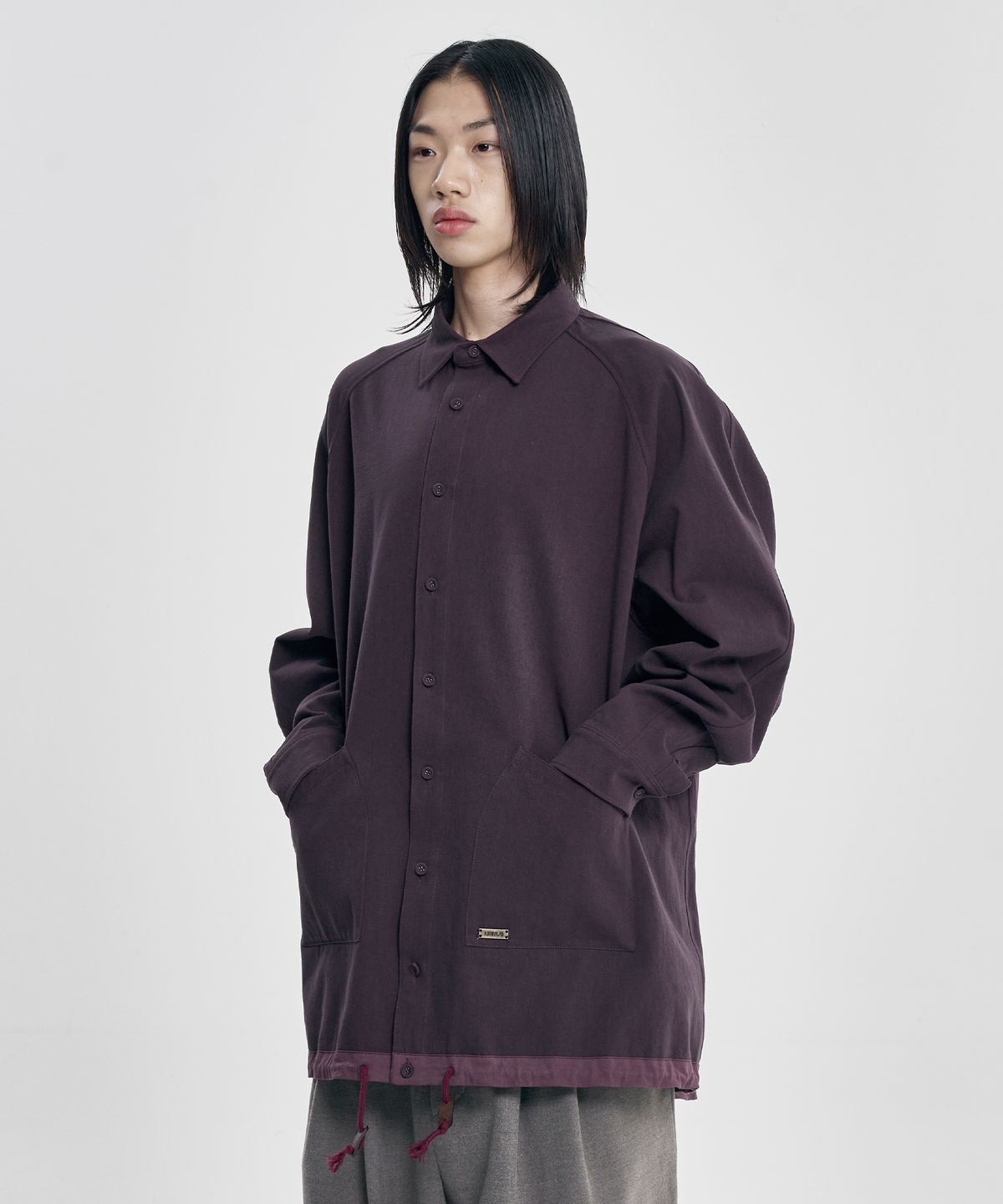 아조바이아조(AJOBYAJO) 3D Raglan String Overshirt [WINE]