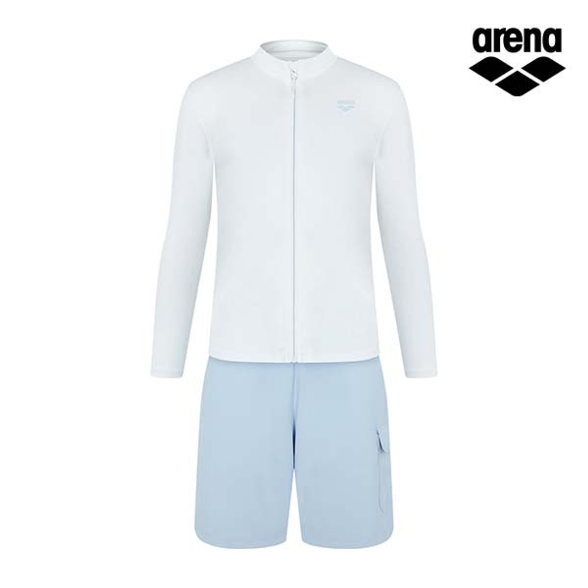 아레나(ARENA) 마크 레귤러핏 집업 래쉬가드 세트 A5BM1PC06OWT