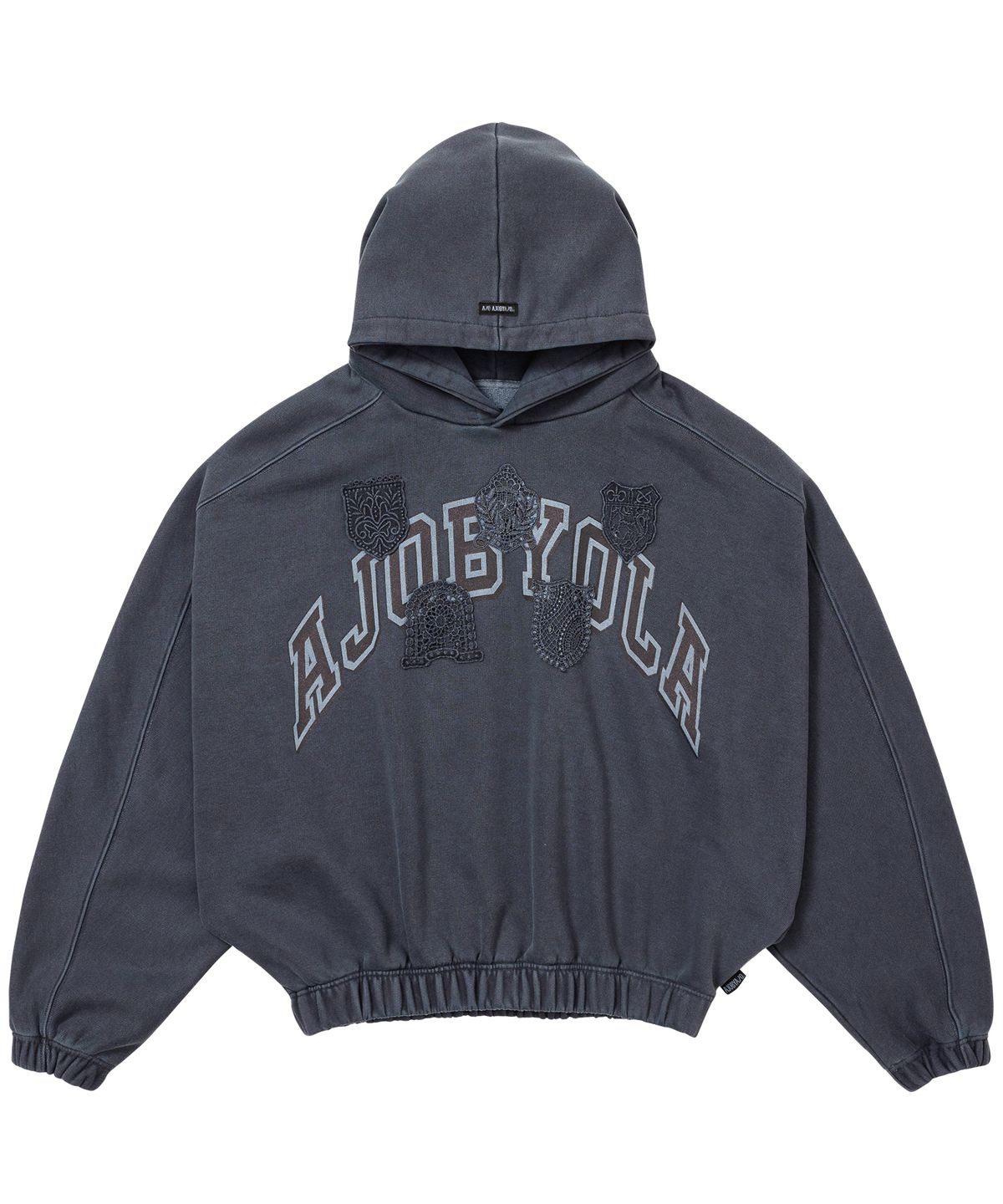 아조바이아조(AJOBYAJO) University Wappen Batwing Hoodie [NAVY]