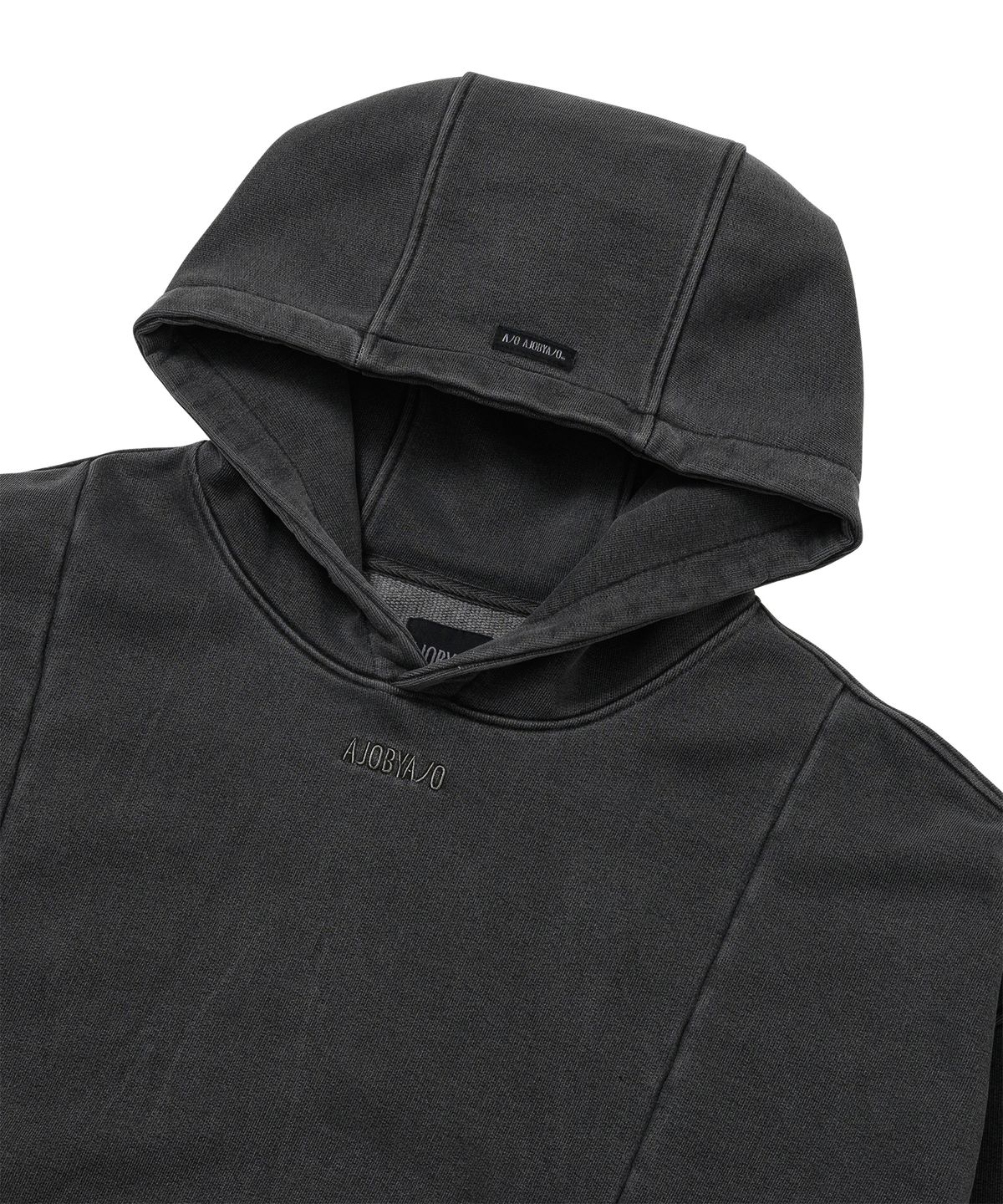 아조바이아조(AJOBYAJO) Twofold Wide Washed Hoodie [CHARCOAL]