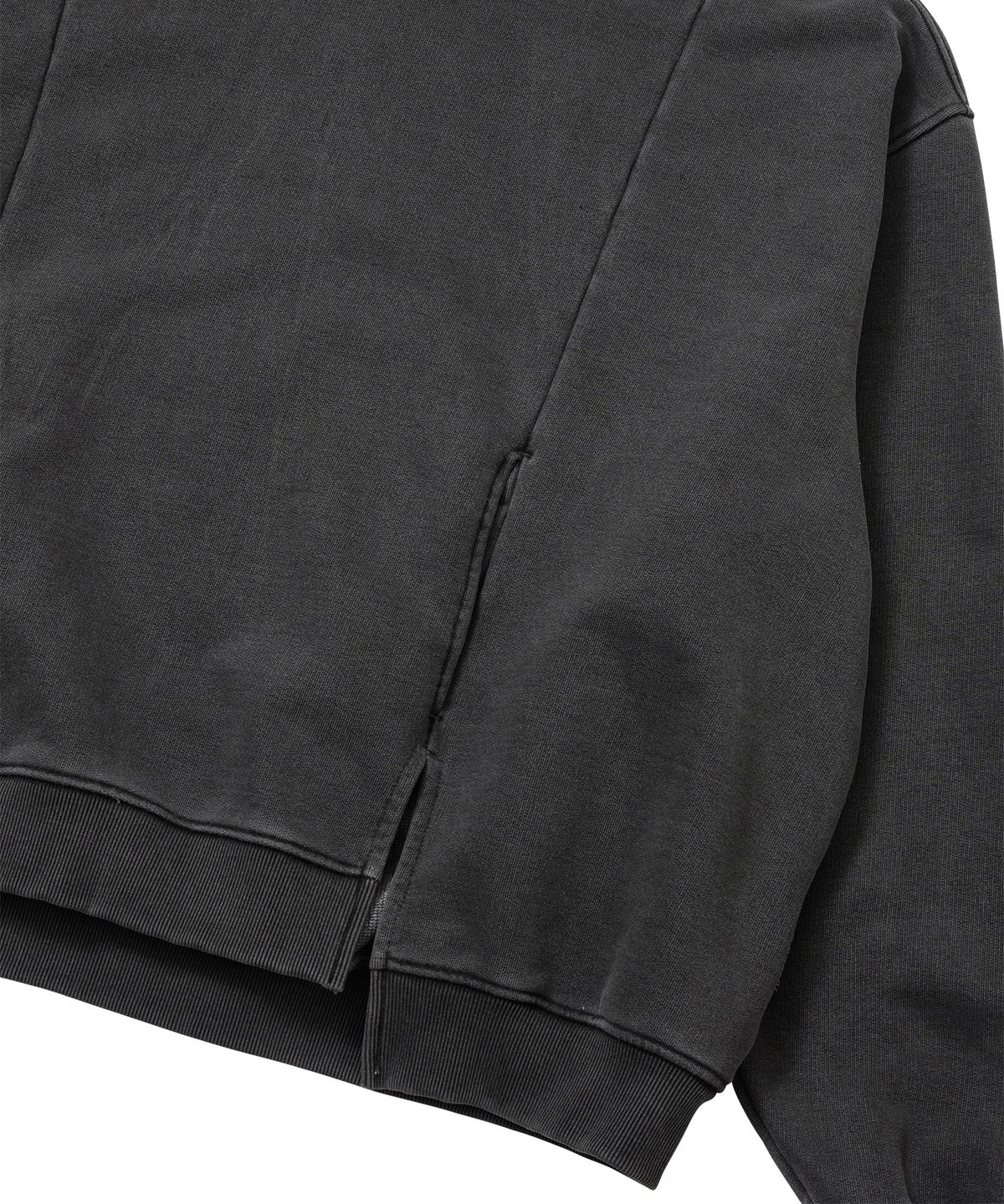 아조바이아조(AJOBYAJO) Twofold Wide Washed Hoodie [CHARCOAL]