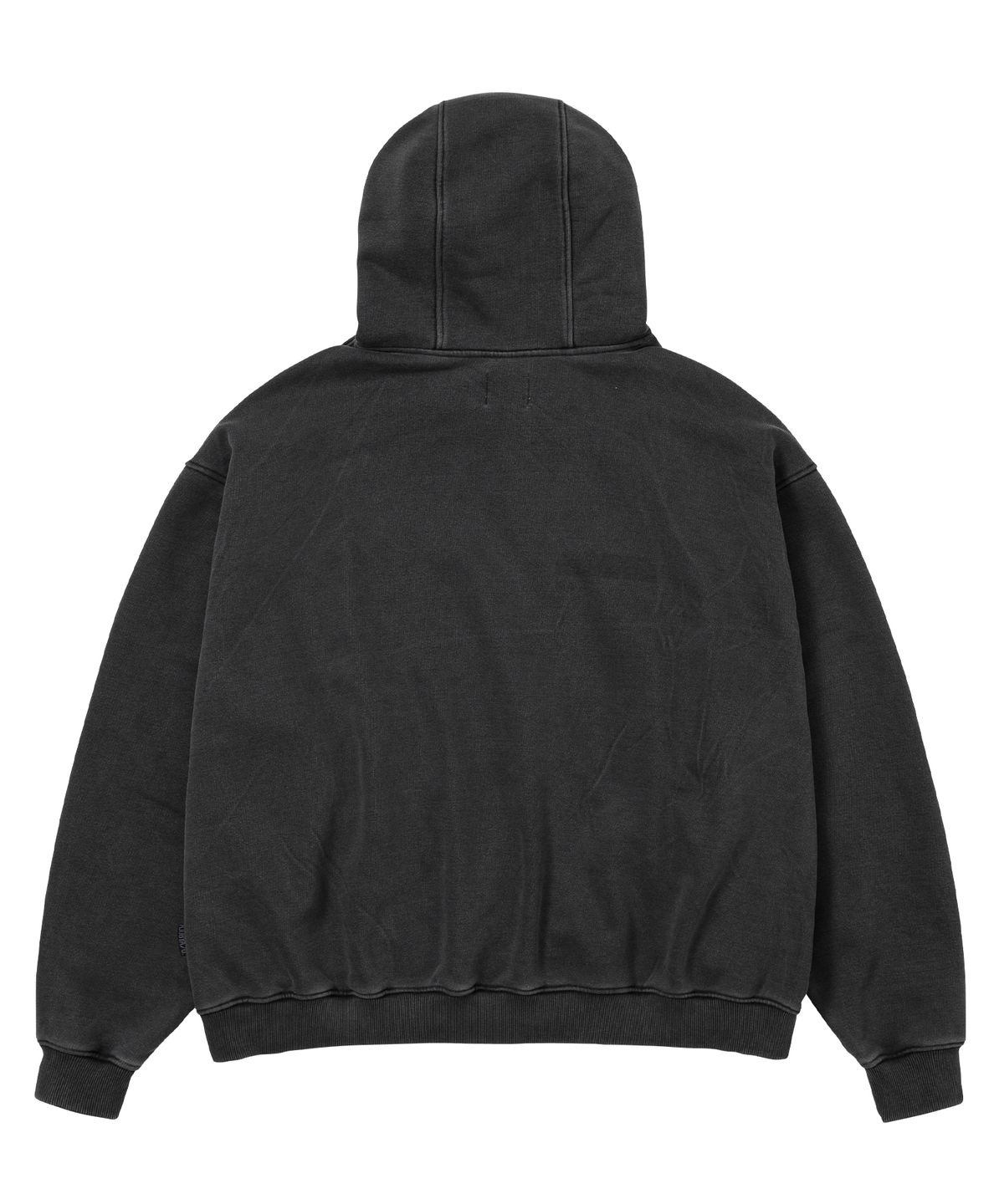 아조바이아조(AJOBYAJO) Twofold Wide Washed Hoodie [CHARCOAL]