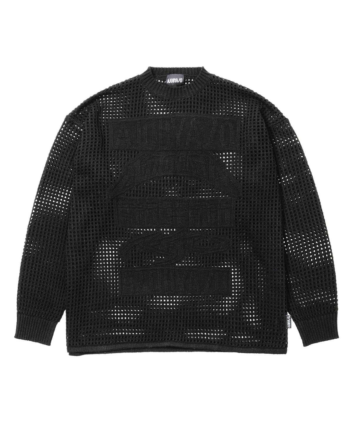 아조바이아조(AJOBYAJO) Total Logo Drop Needle Sweater [BLACK]
