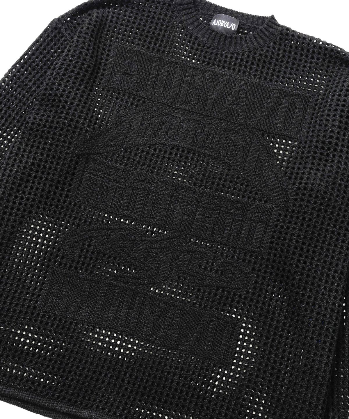 아조바이아조(AJOBYAJO) Total Logo Drop Needle Sweater [BLACK]
