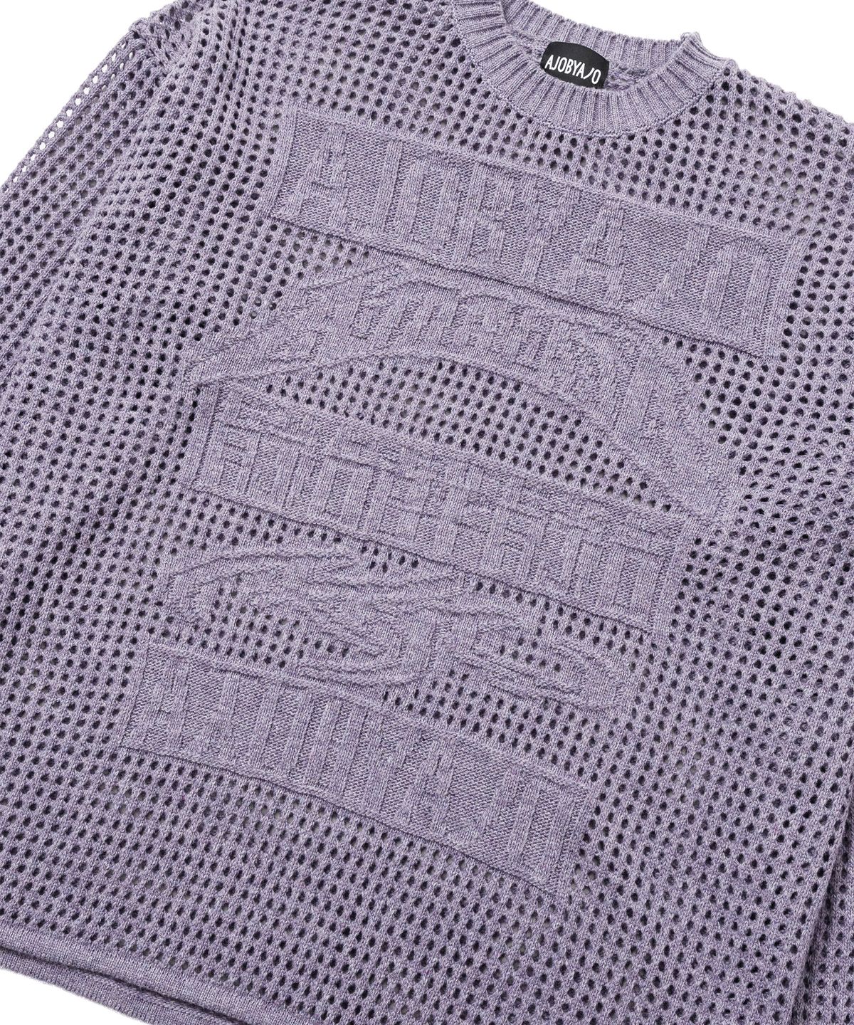 아조바이아조(AJOBYAJO) Total Logo Drop Needle Sweater [LILAC]
