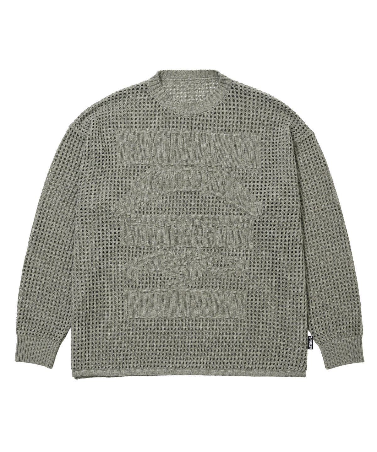 아조바이아조(AJOBYAJO) Total Logo Drop Needle Sweater [ASH KHAKI]