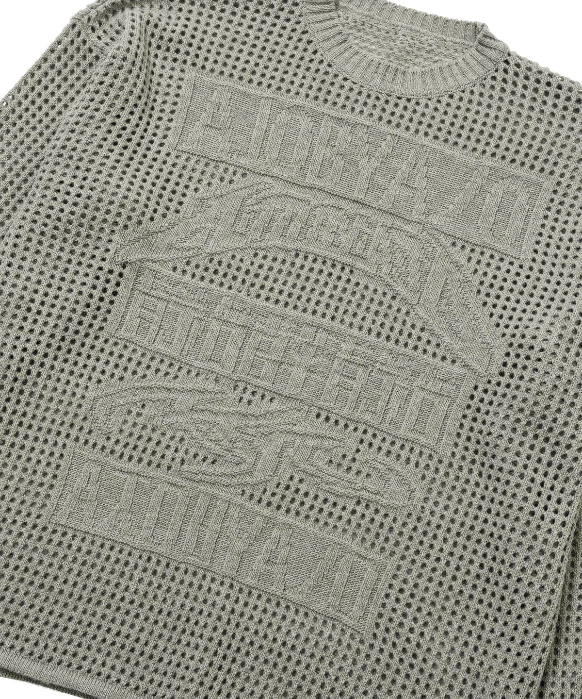 아조바이아조(AJOBYAJO) Total Logo Drop Needle Sweater [ASH KHAKI]