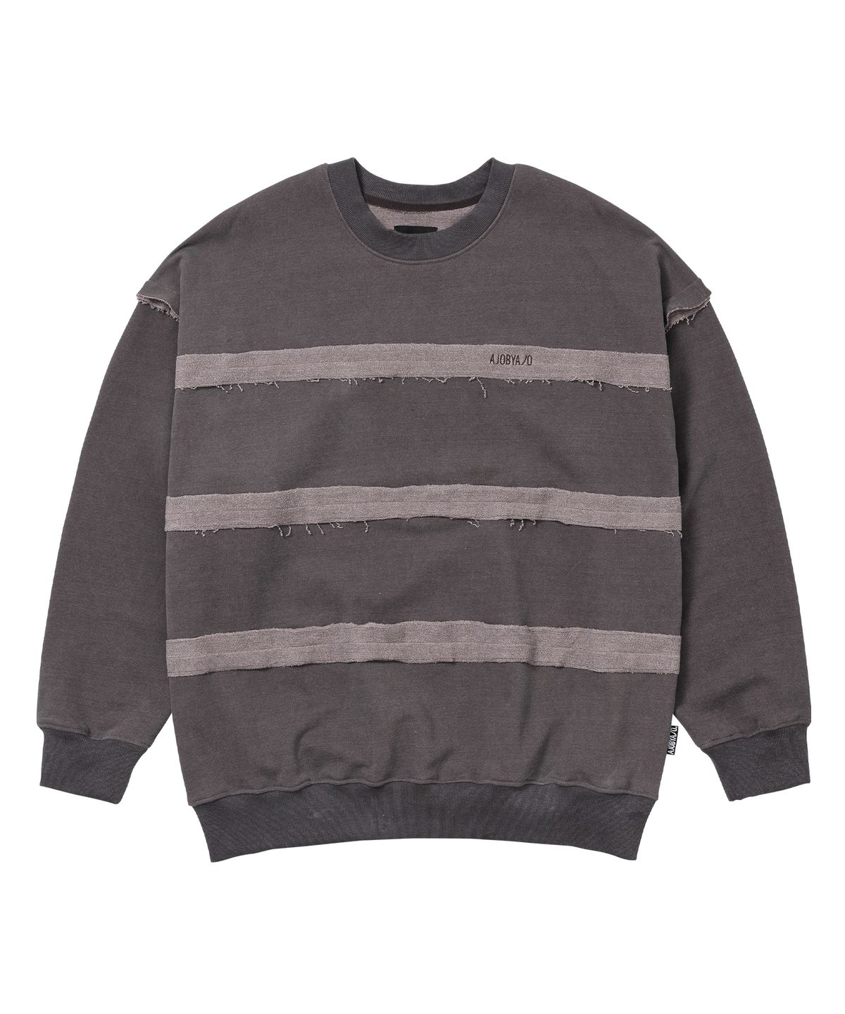 아조바이아조(AJOBYAJO) Inside Out Stripe Sweatshirt [BROWN]