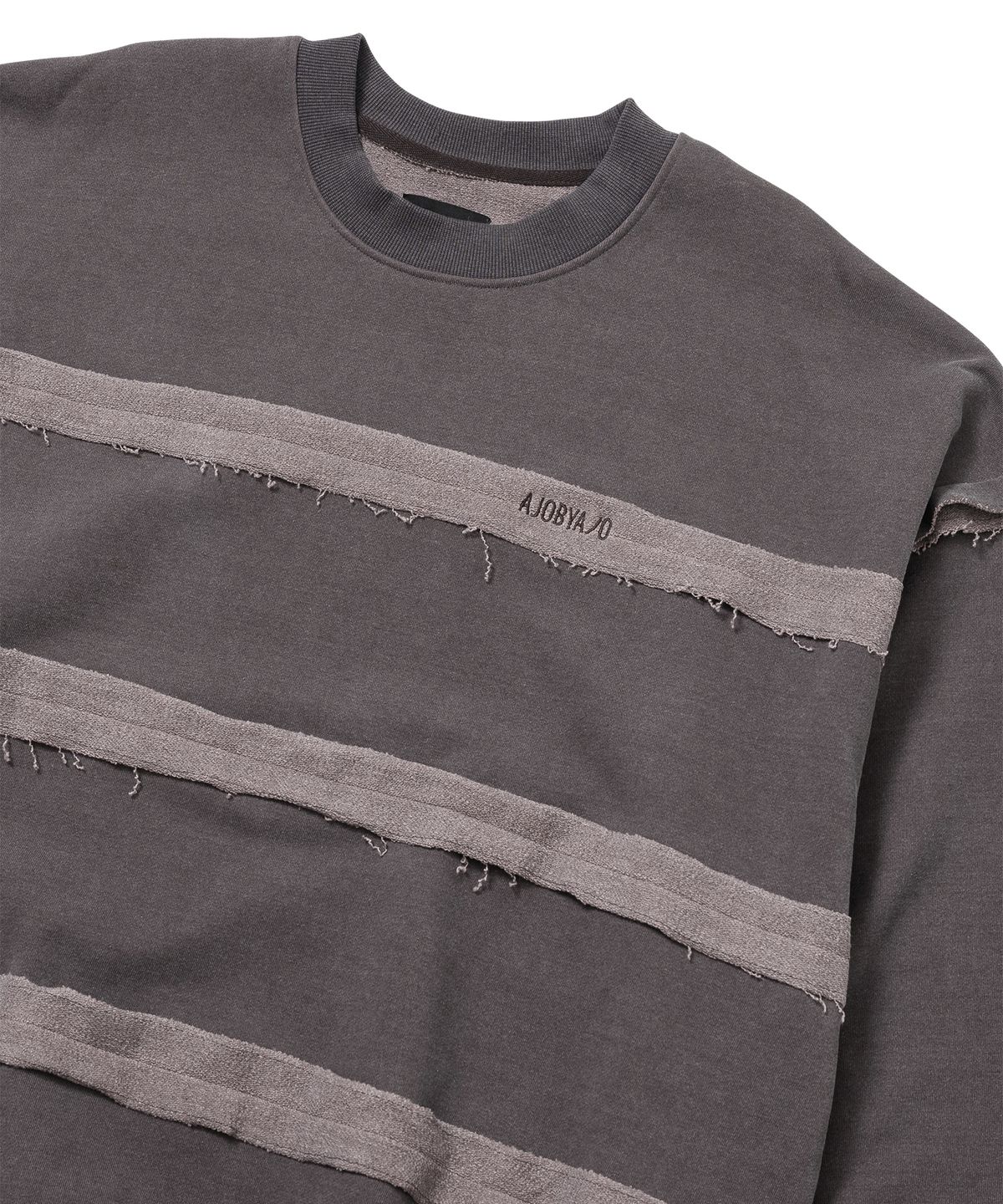 아조바이아조(AJOBYAJO) Inside Out Stripe Sweatshirt [BROWN]