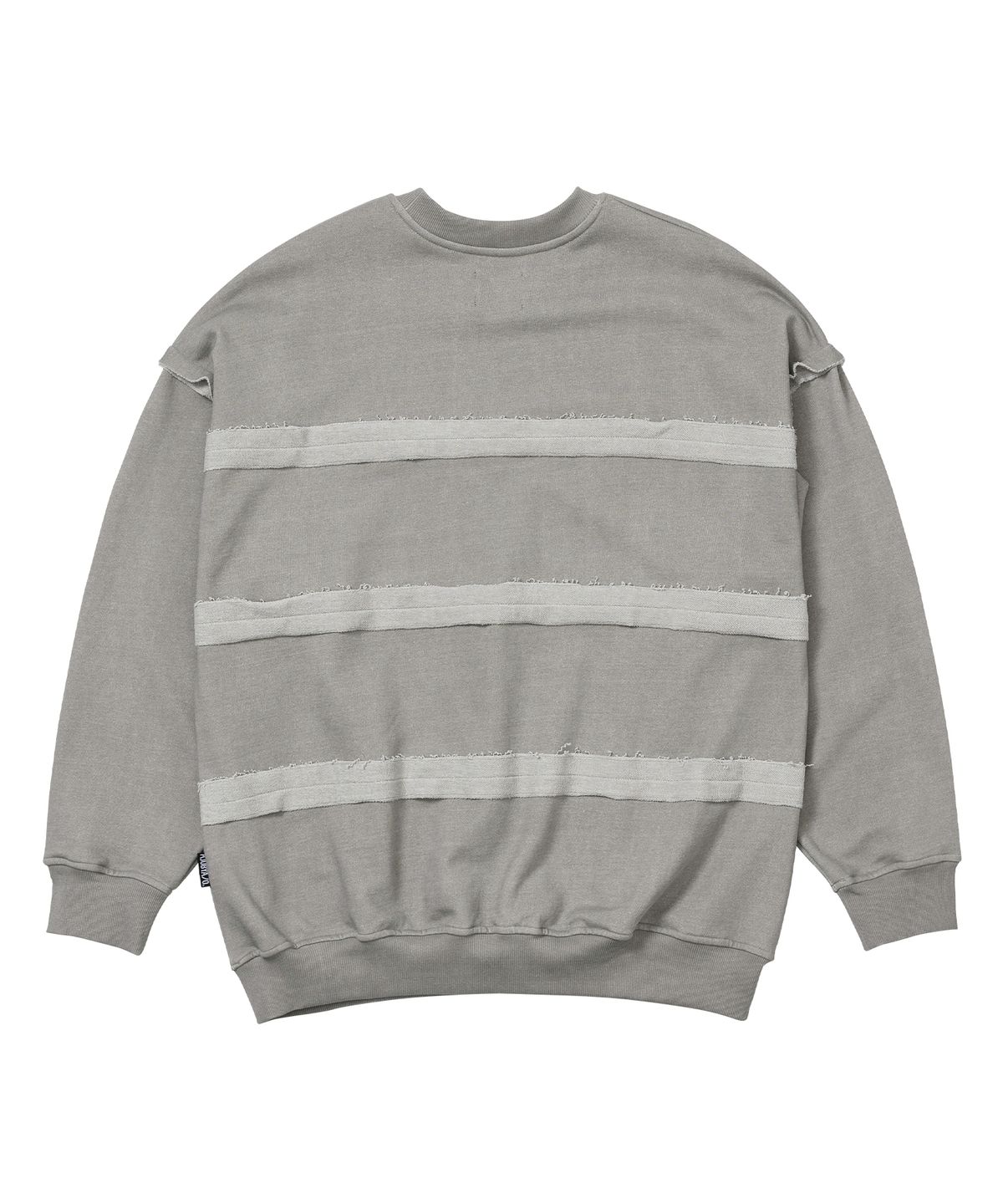 아조바이아조(AJOBYAJO) Inside Out Stripe Sweatshirt [LIGHT GREY]