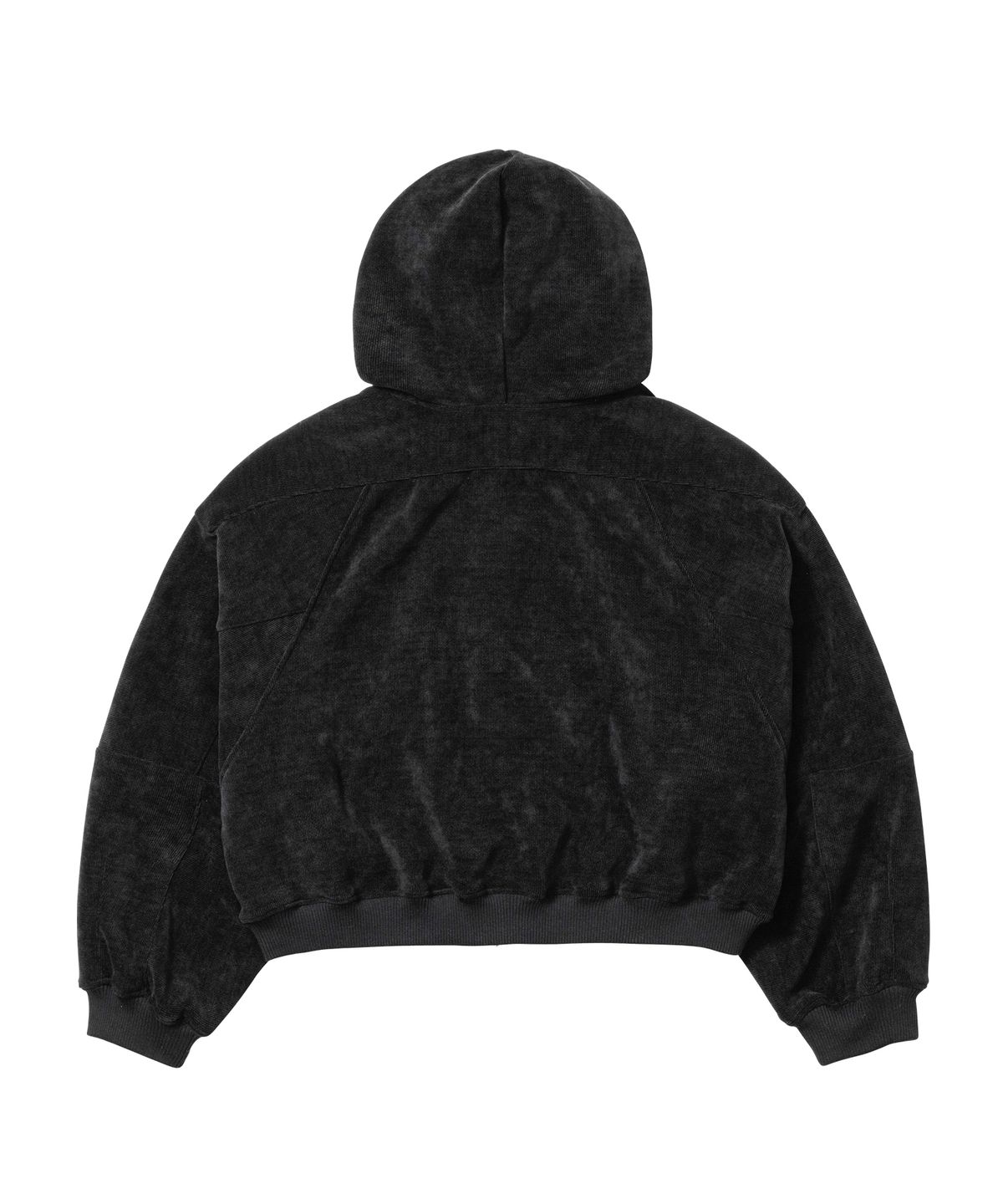 아조바이아조(AJOBYAJO) Corduroy Short Zip-Up Hoodie [BLACK]