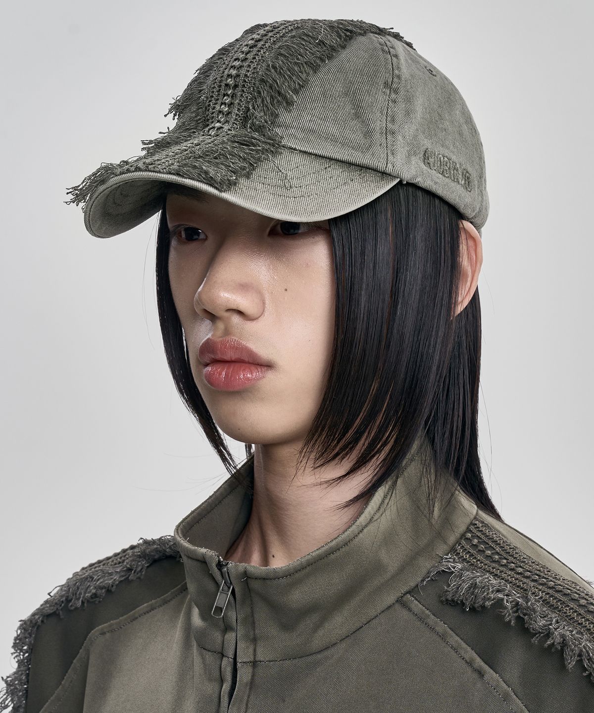 아조바이아조(AJOBYAJO) Lace Trimming Washed Cap [TEA GREEN]