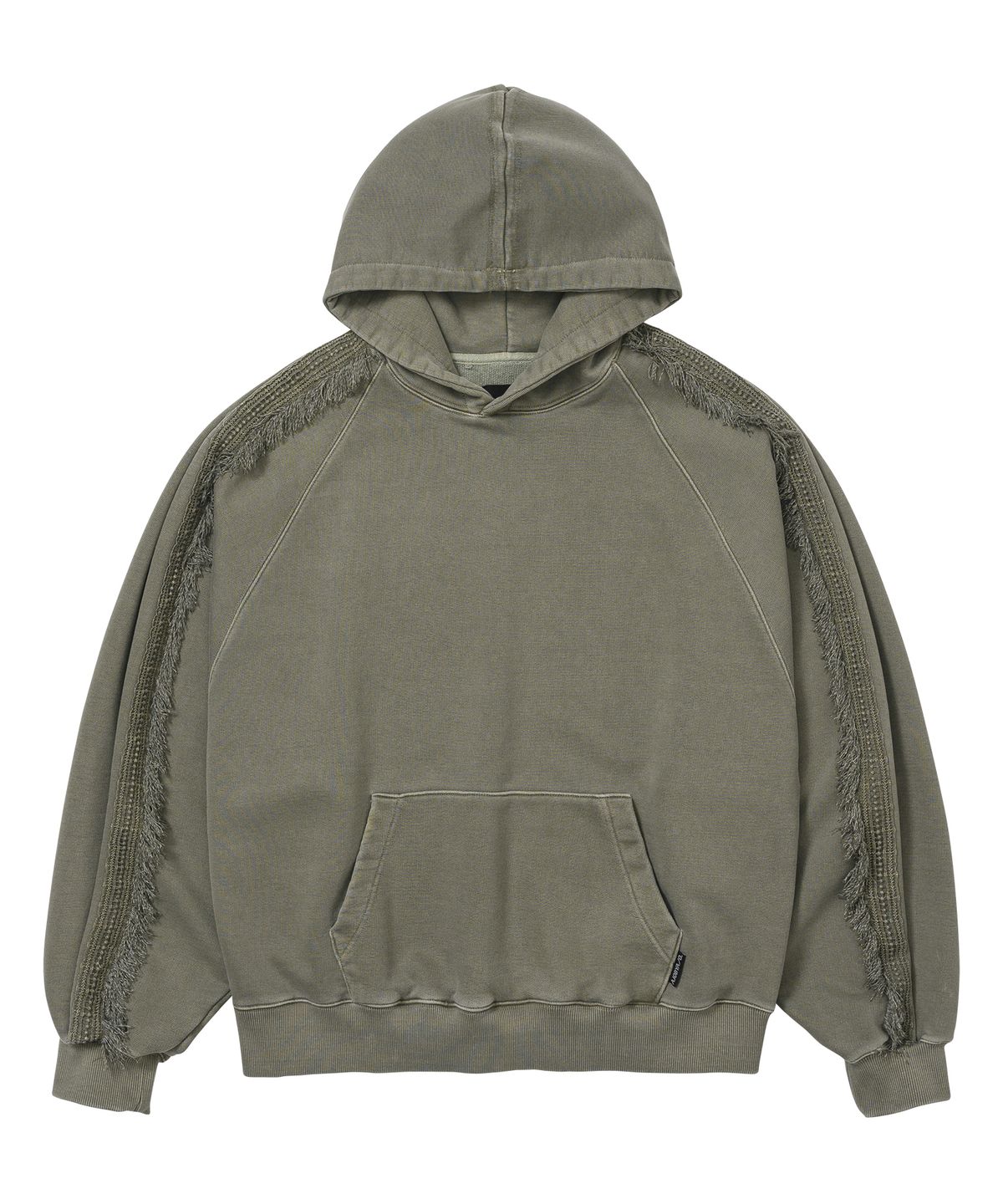 아조바이아조(AJOBYAJO) Raglan Lace Trimming Hoodie [KHAKI]