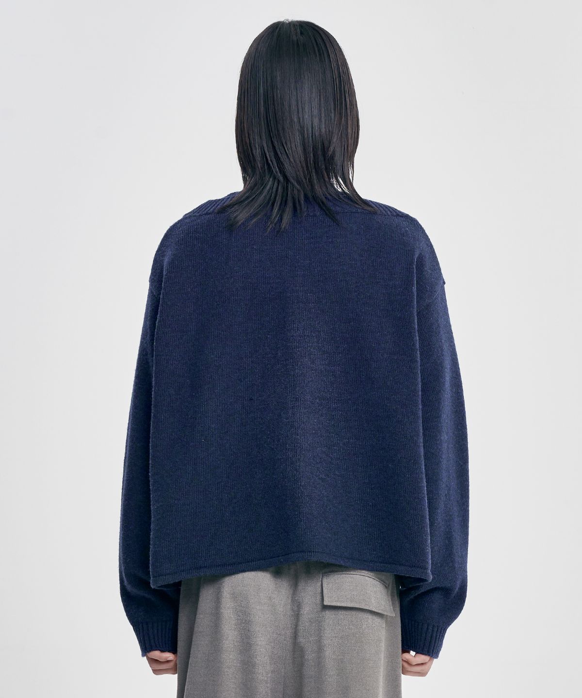 아조바이아조(AJOBYAJO) Double Layered Cardigan [NAVY]