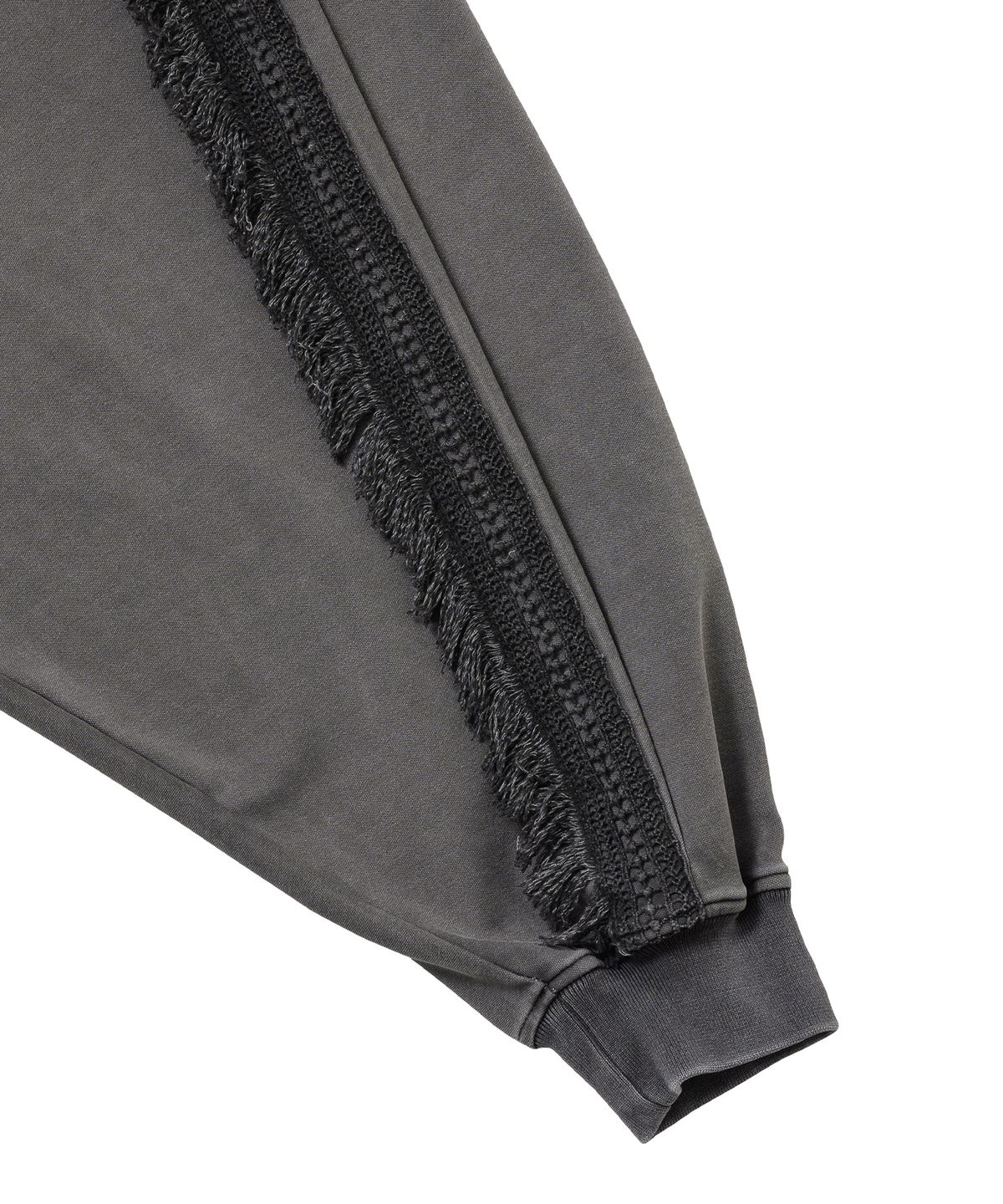 아조바이아조(AJOBYAJO) Lace Trimming Raglan Track Jacket [CHARCOAL]