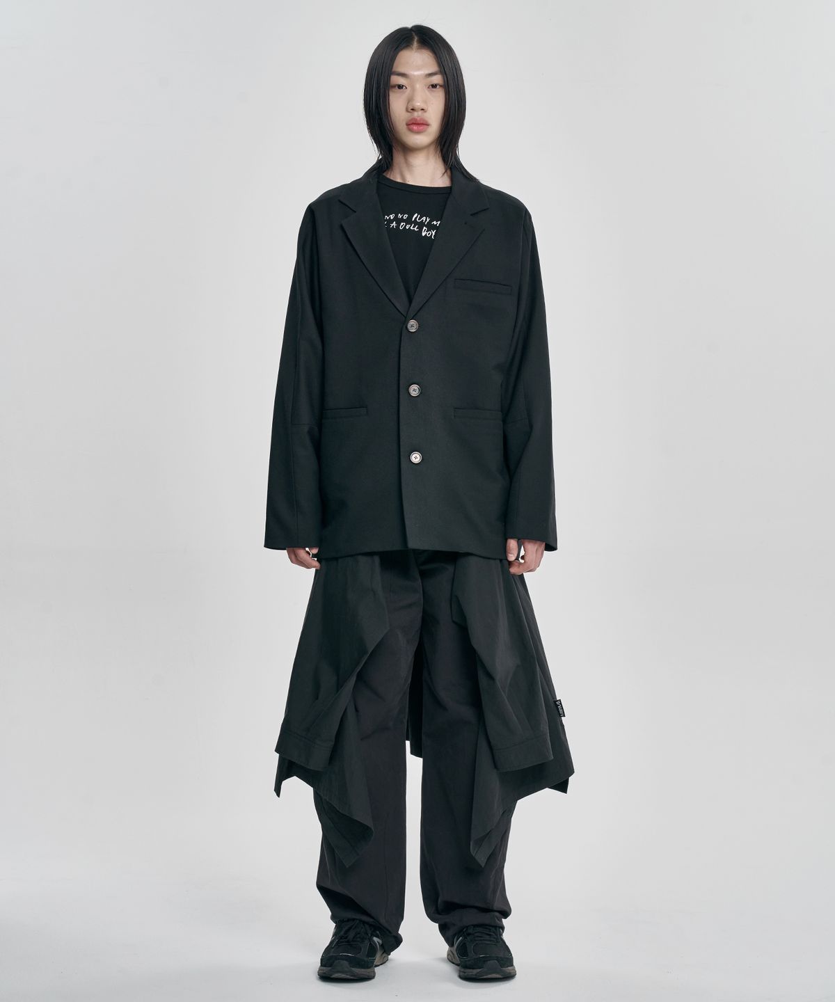 아조바이아조(AJOBYAJO) Wool Blended Batwing Jacket [BLACK]