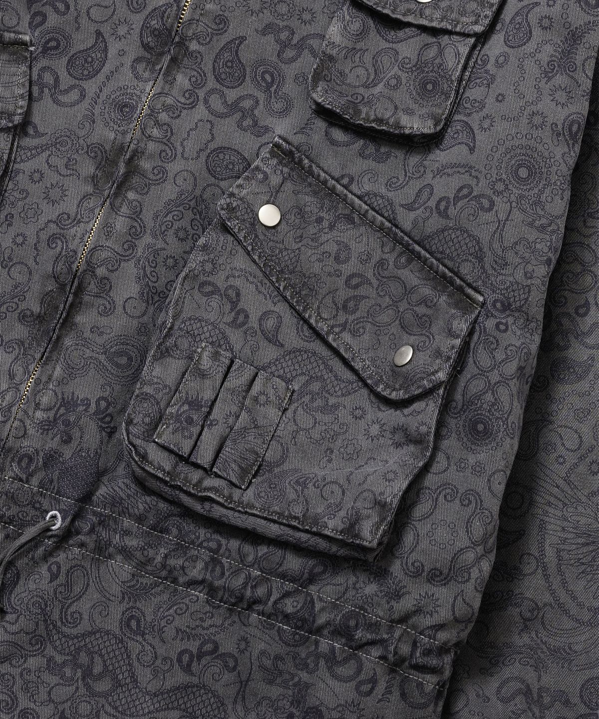 아조바이아조(AJOBYAJO) Vintage Washed Paisley String Jacket [CHARCOAL]