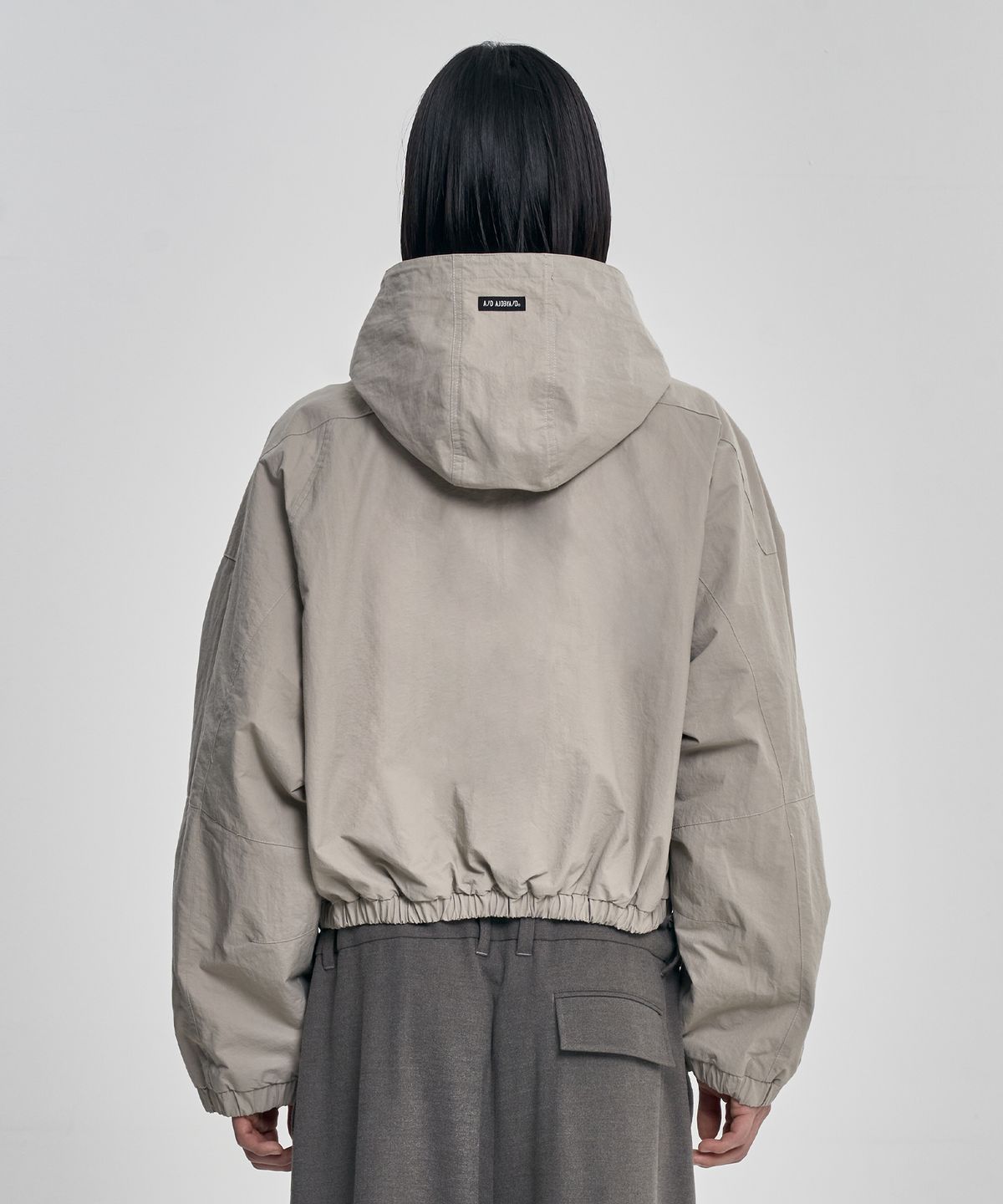 아조바이아조(AJOBYAJO) Cargo Nylon Short Jacket [LIGHT GREY]