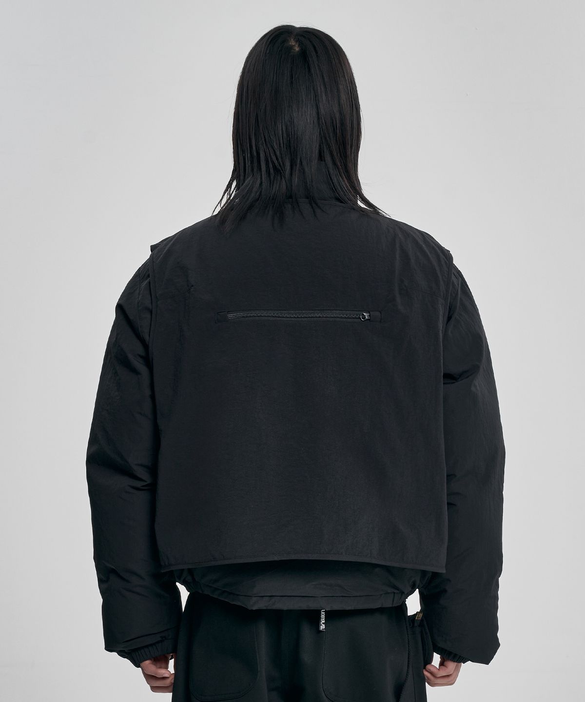 아조바이아조(AJOBYAJO) Cargo Vest Layered Padded Jacket [BLACK]