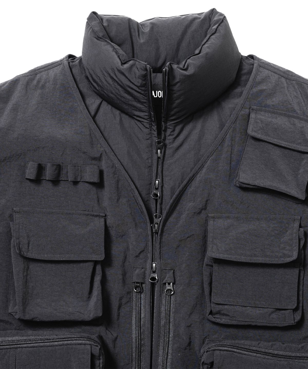 아조바이아조(AJOBYAJO) Cargo Vest Layered Padded Jacket [BLACK]
