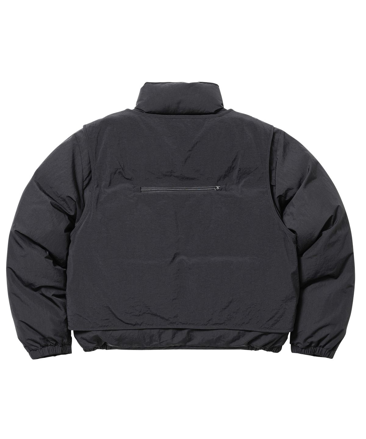 아조바이아조(AJOBYAJO) Cargo Vest Layered Padded Jacket [BLACK]