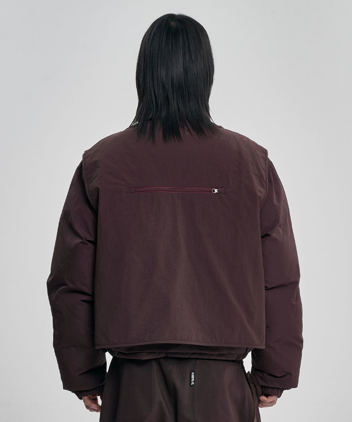 아조바이아조(AJOBYAJO) Cargo Vest Layered Padded Jacket [BROWN]