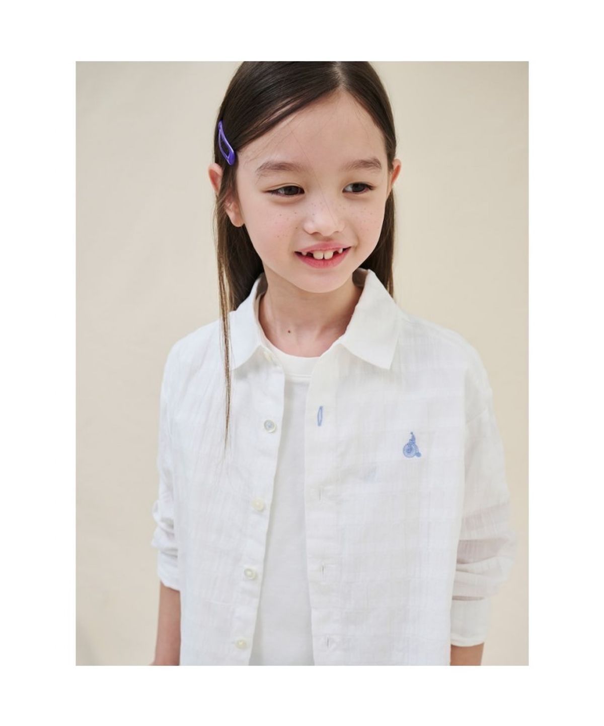 빈폴 키즈(BEANPOLE KIDS) 오버핏 시어 셔츠  화이트 (BI5764U901) (BI5764U901) (BI5764U901)