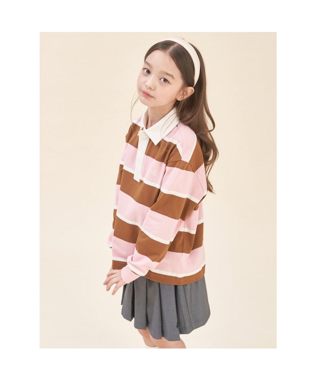 빈폴 키즈(BEANPOLE KIDS) 스트라이프 럭비 긴팔 티셔츠  핑크 (BI5841U02X) (BI5841U02X) (BI5841U02X)