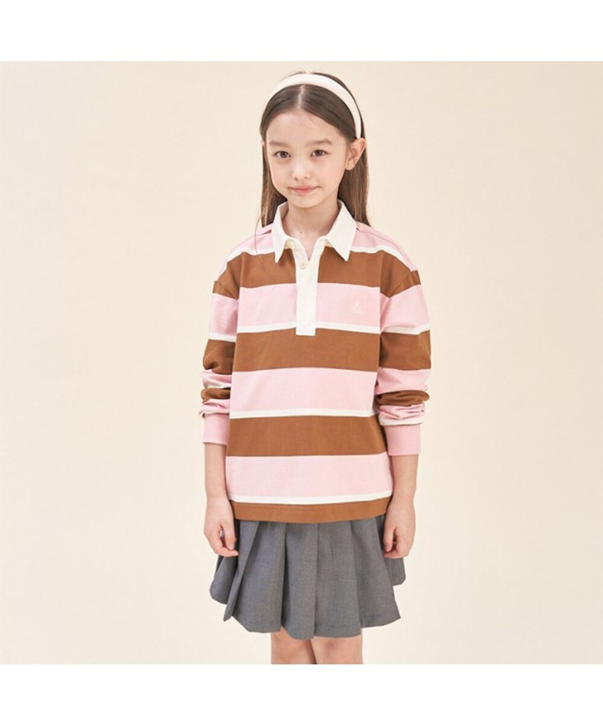 빈폴 키즈(BEANPOLE KIDS) 스트라이프 럭비 긴팔 티셔츠  핑크 (BI5841U02X) (BI5841U02X) (BI5841U02X)