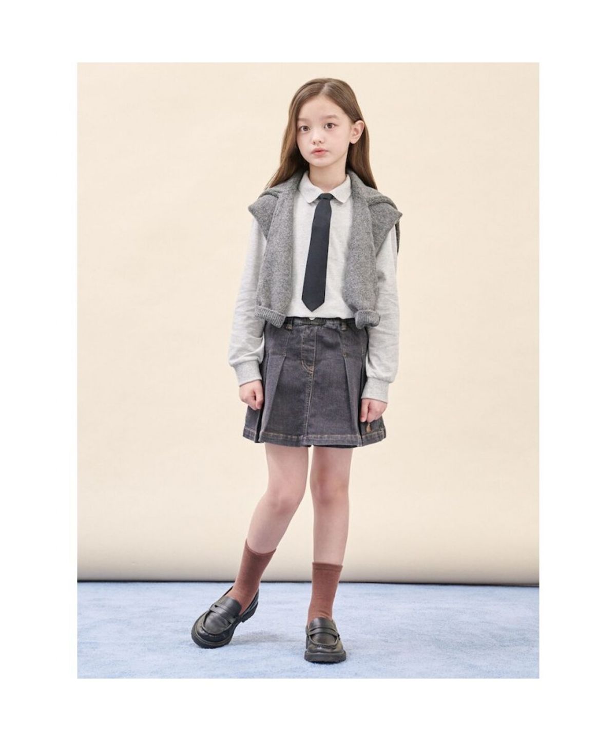 빈폴 키즈(BEANPOLE KIDS) [Essential] 피케 칼라 긴팔 티셔츠  그레이 (BI5841UE33) (BI5841UE33)
