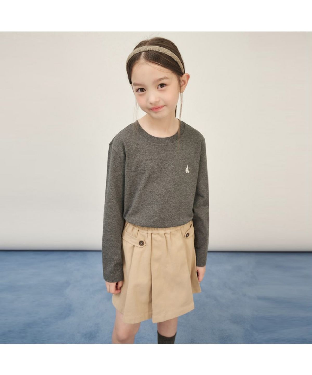 빈폴 키즈(BEANPOLE KIDS) [Essential] 수피마 베이직 긴소매 티셔츠  애쉬 (BI5841UE14) (BI5841UE14) (BI5841UE14) (BI5841UE14)