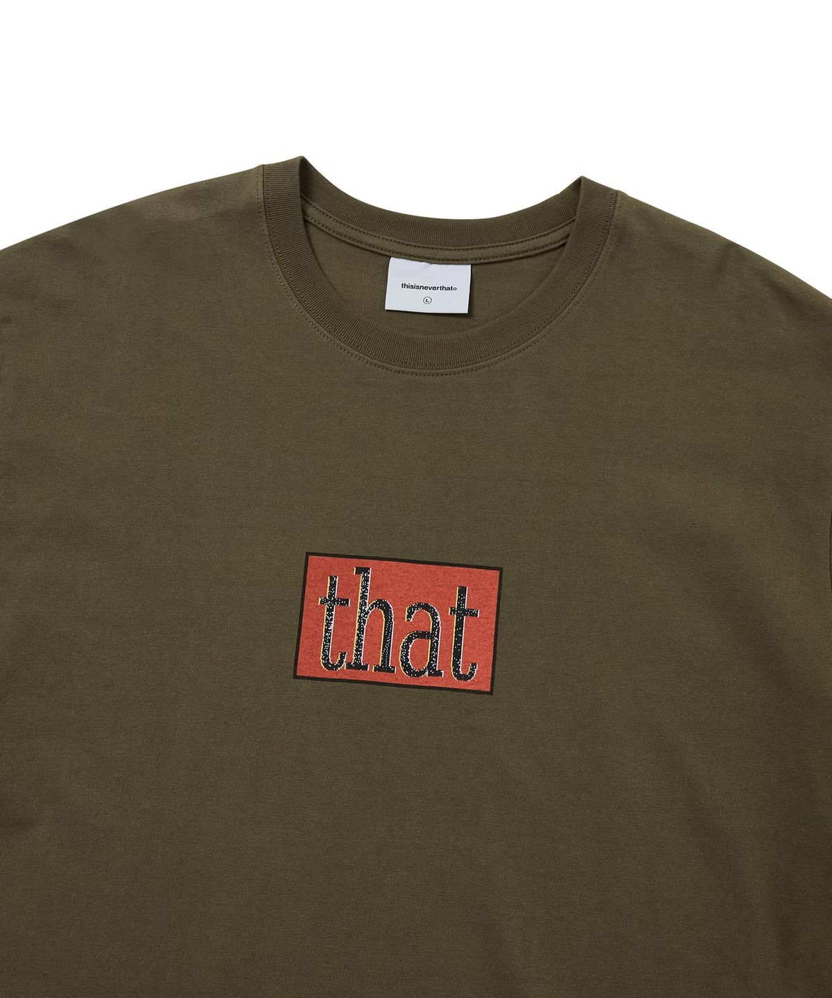 디스이즈네버댓(THISISNEVERTHAT) that Glitched Logo Tee Olive