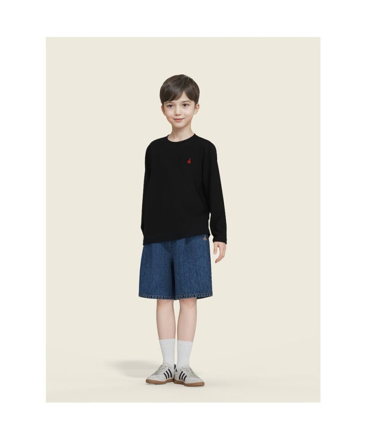 빈폴 키즈(BEANPOLE KIDS) [Essential] 수피마 베이직 긴소매 티셔츠  블랙 (BI5841UE15) (BI5841UE15) (BI5841UE15)
