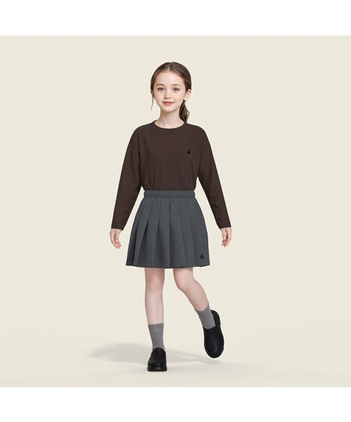 빈폴 키즈(BEANPOLE KIDS) [Essential] 수피마 베이직 긴소매 티셔츠  브라운 (BI5841UE1D) (BI5841UE1D) (BI5841UE1D)