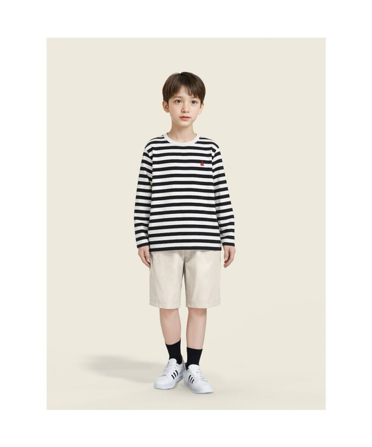 빈폴 키즈(BEANPOLE KIDS) [Essential] 스트라이프 긴소매 티셔츠  블랙 (BI5841UE25) (BI5841UE25) (BI5841UE25)