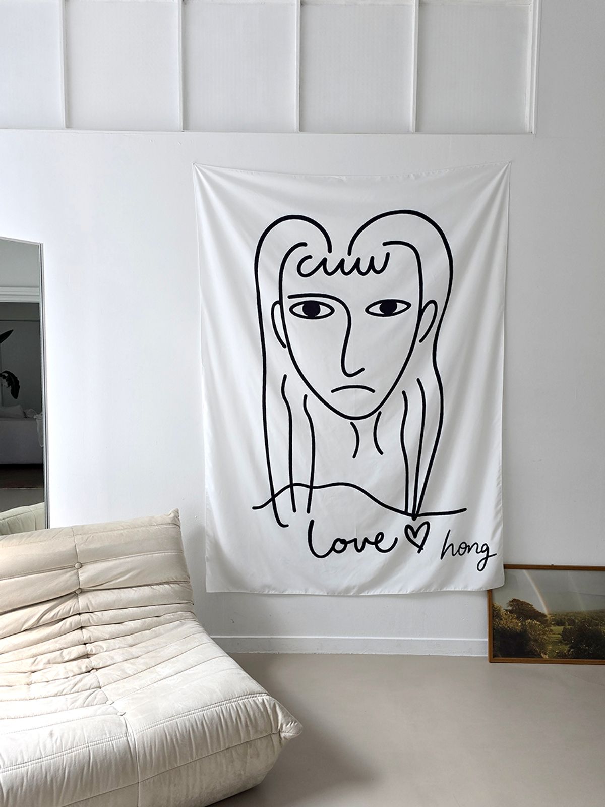 블랑쉬하우스(BLANCHE HOUSE) 블랑쉬 라도노추추 Love Line - Hong 드로잉 패브릭 포스터