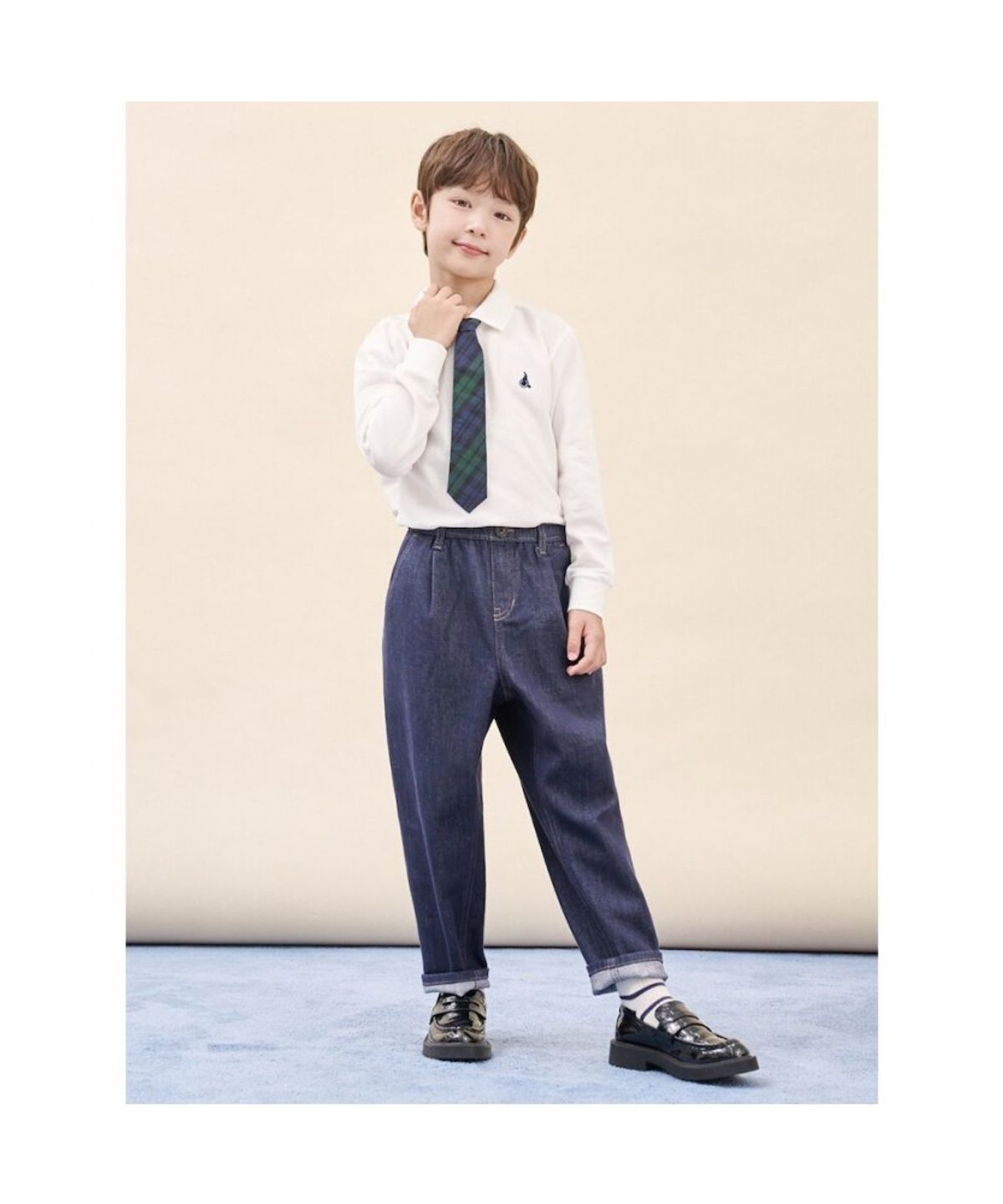 빈폴 키즈(BEANPOLE KIDS) [Essential] 피케 칼라 긴팔 티셔츠  아이보리 (BI5841UE30) (BI5841UE30)