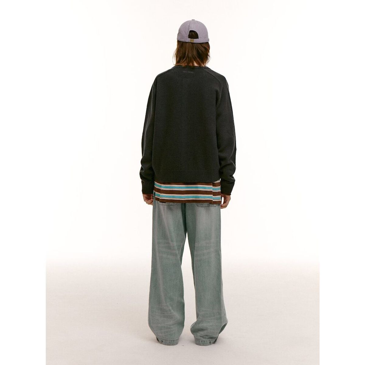 샌드 사운드(SAND SOUND) (UNISEX) 앙고라 블렌드 라운드넥 카디건  애쉬