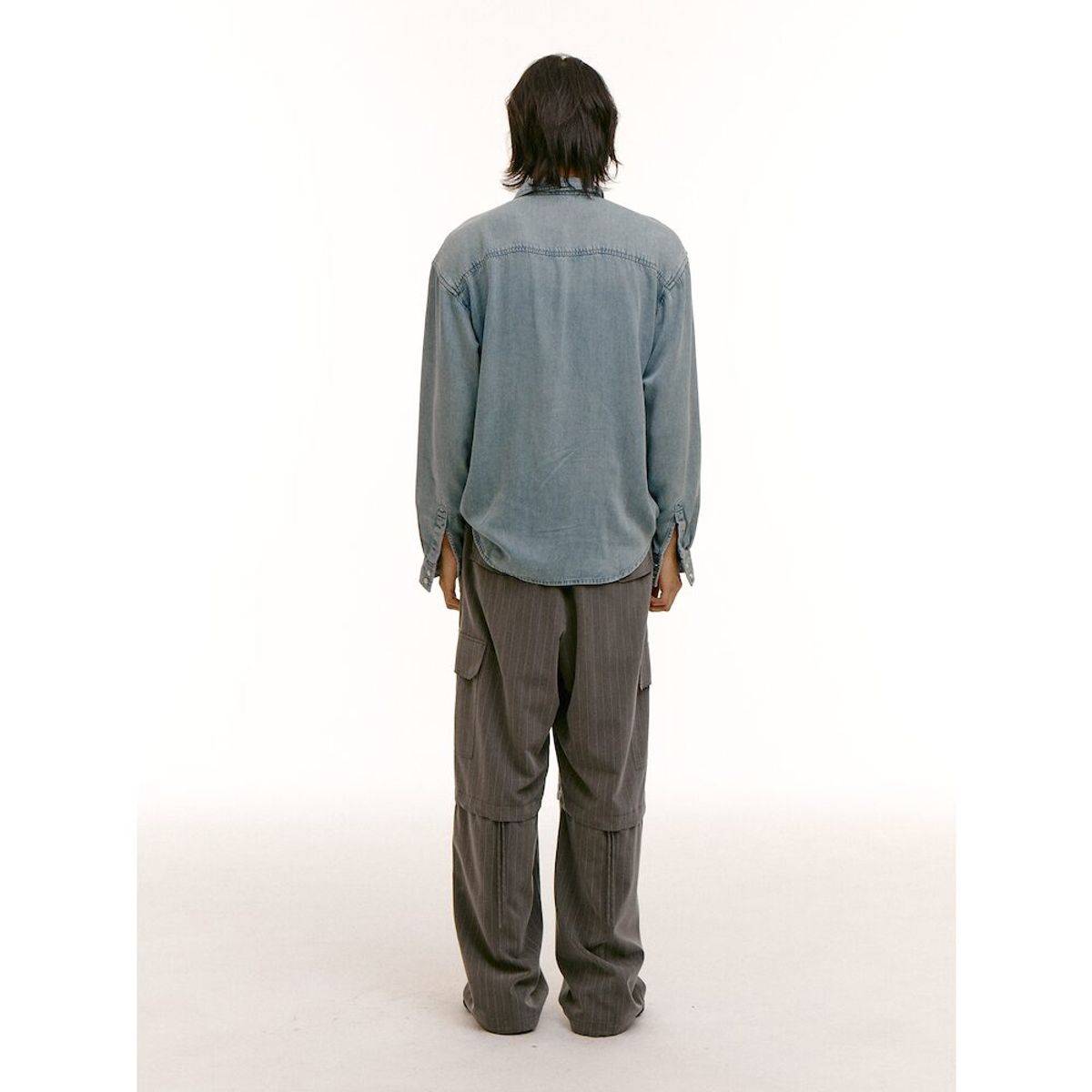 샌드 사운드(SAND SOUND) (UNISEX) 수팅 소재 와이드 밴딩 팬츠  그레이