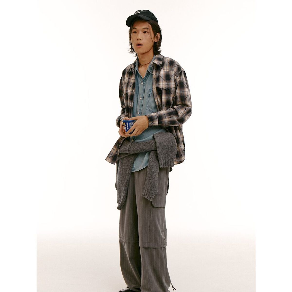 샌드 사운드(SAND SOUND) (UNISEX) 수팅 소재 와이드 밴딩 팬츠  그레이