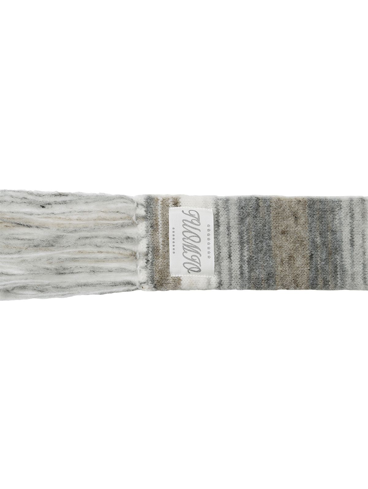 뚜오미오(TUOMIO) STRIPE FRINGE MUFFLER [GREY]